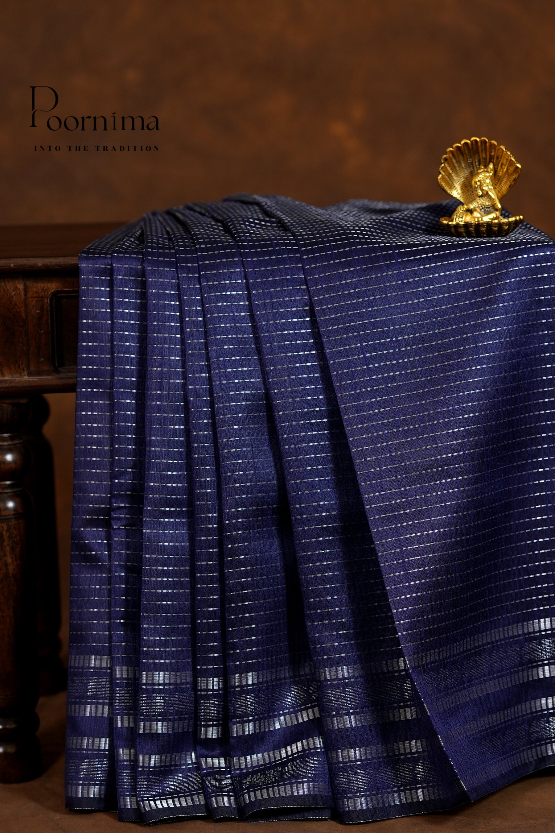 DUPIYANA FANCY SAREE- NAVY BLUE