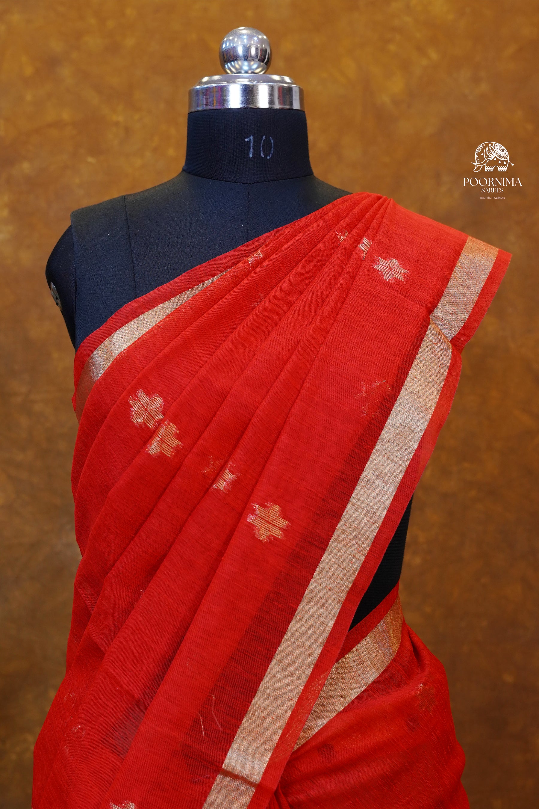 SEMI TUSSAR SAREE - RED