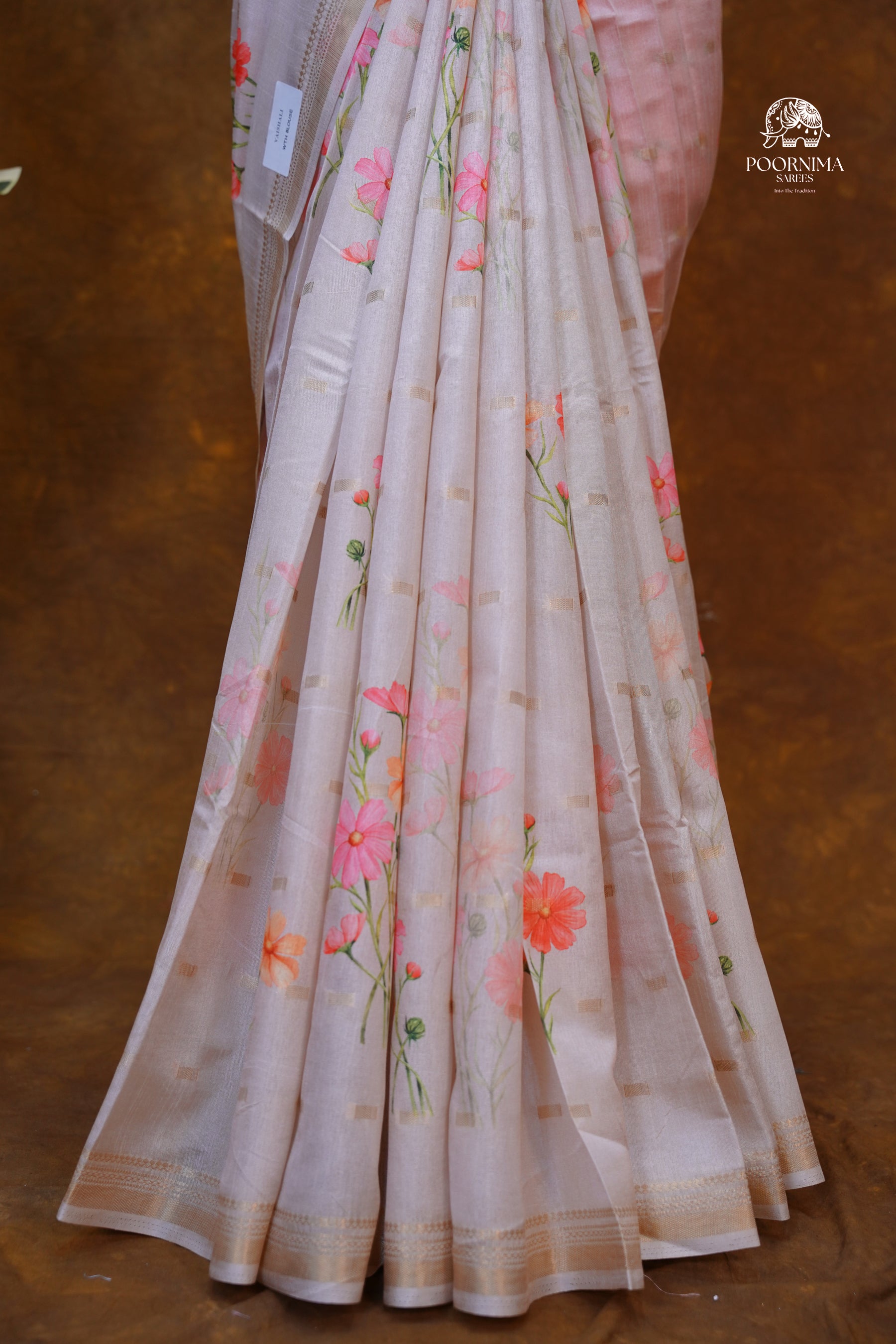 CHANDERI SAREE - BUTTER CREAM