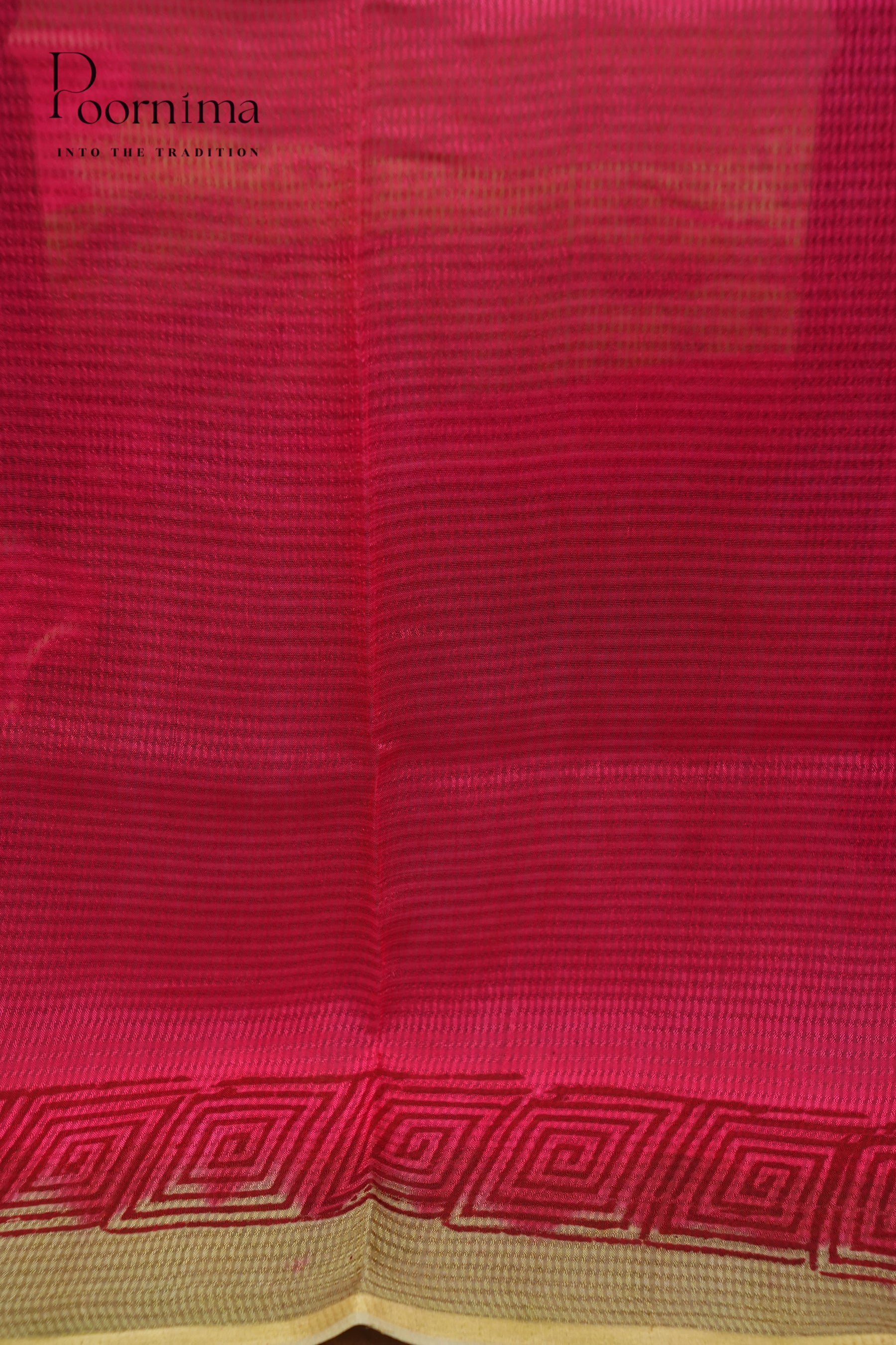 CHECKS GEORGETTE BLOCK PRINT SAREE-PIST GREEN