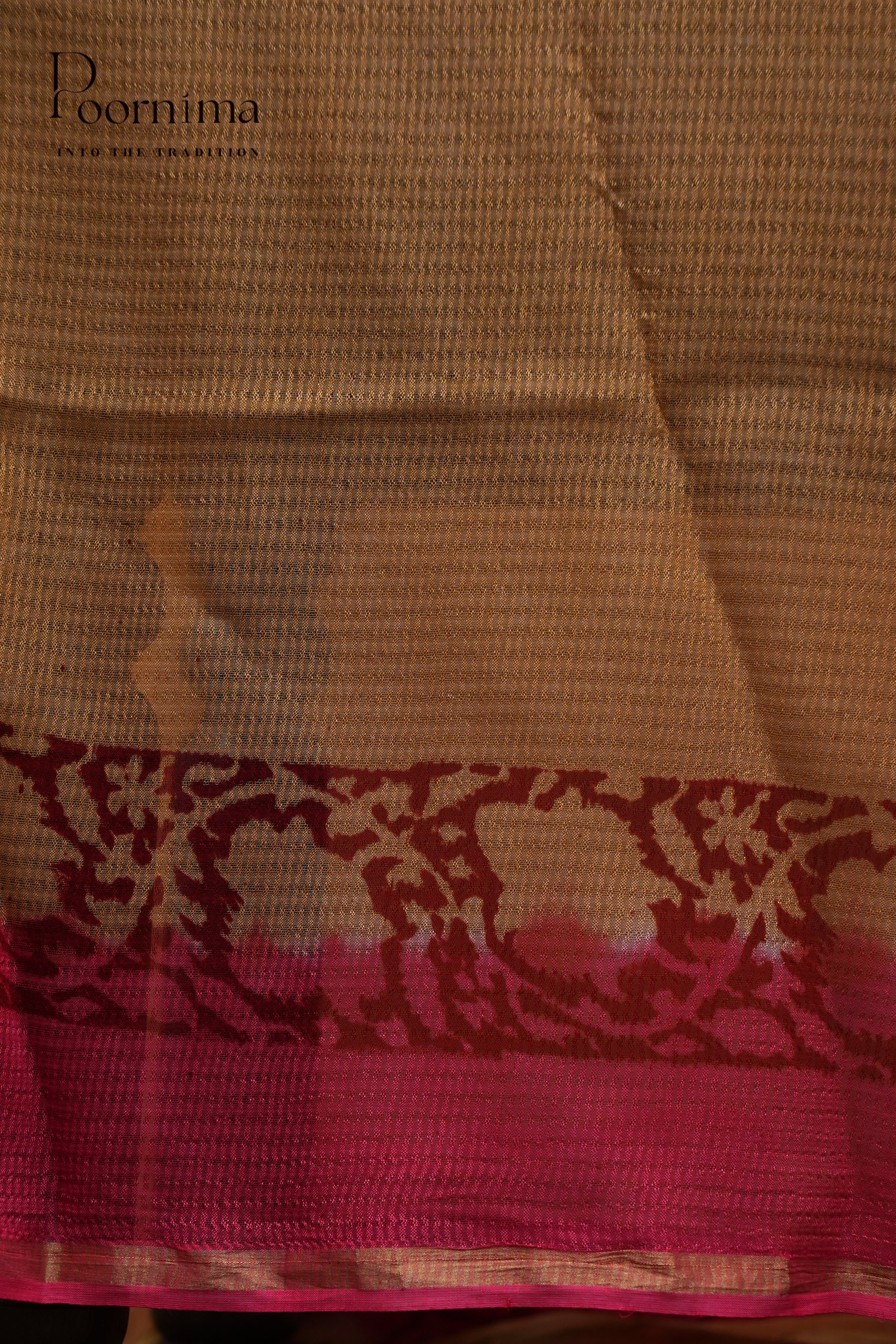 CHECKS GEORGETTE BLOCK PRINT SAREE- PINK
