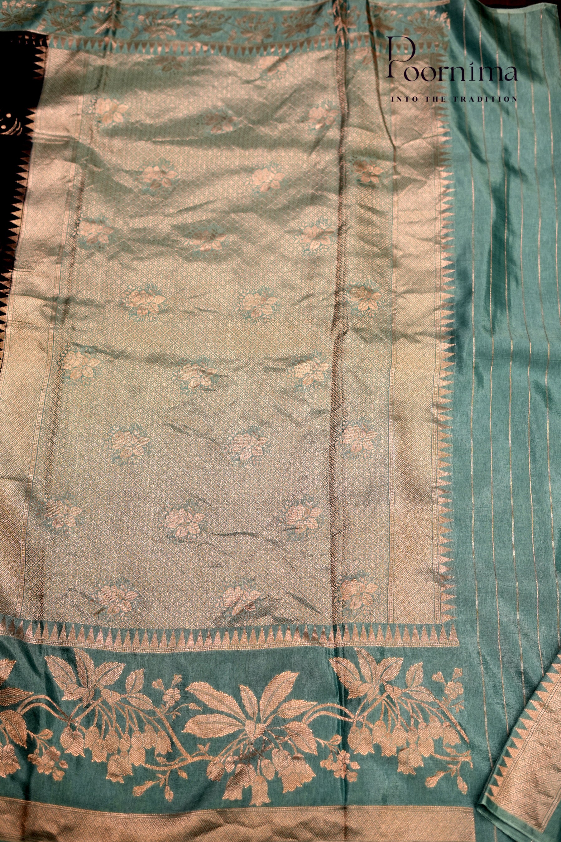 BENARASI PATTU- NAVY BLUE