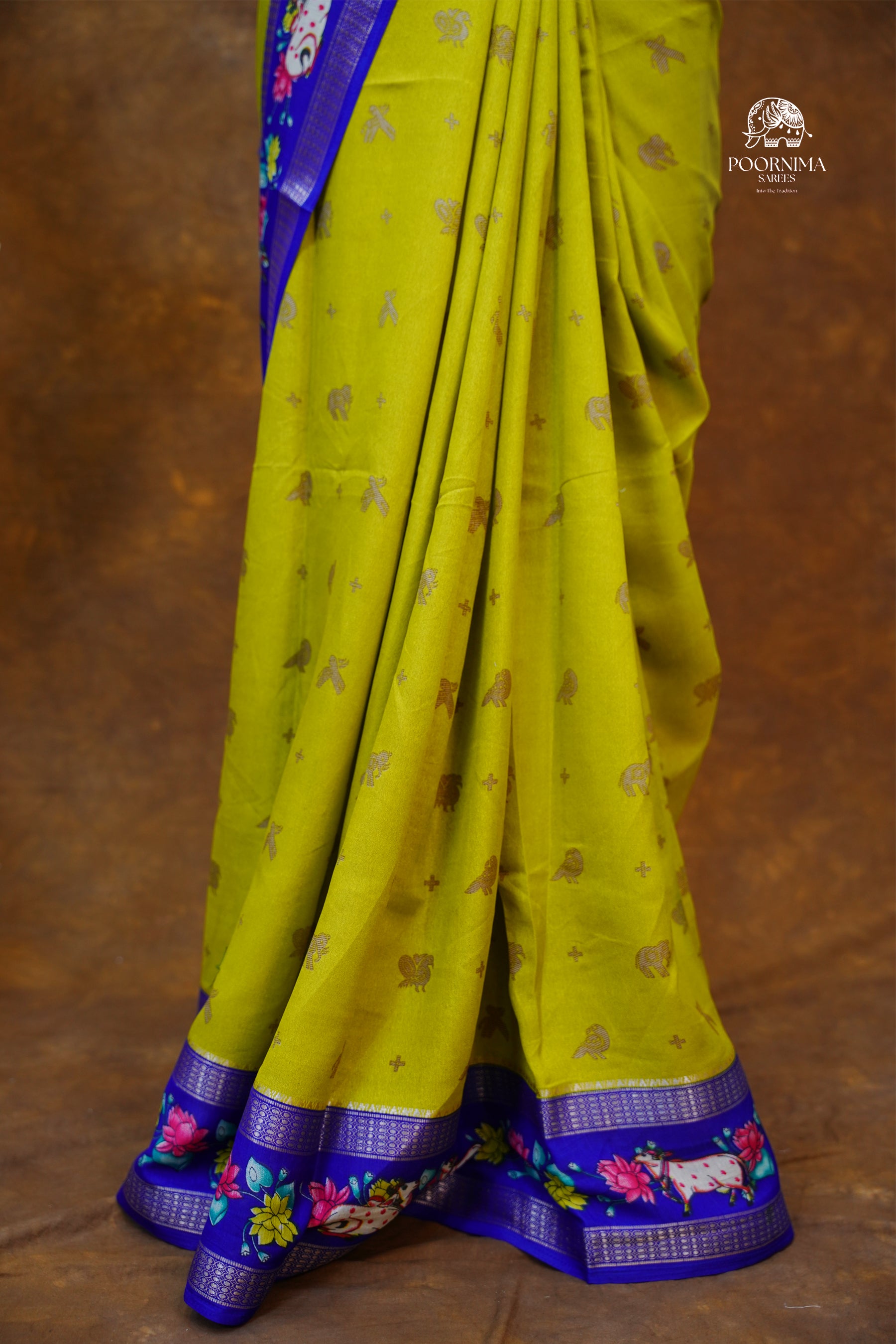 DOLA SILK SAREE - PEAR GREEN