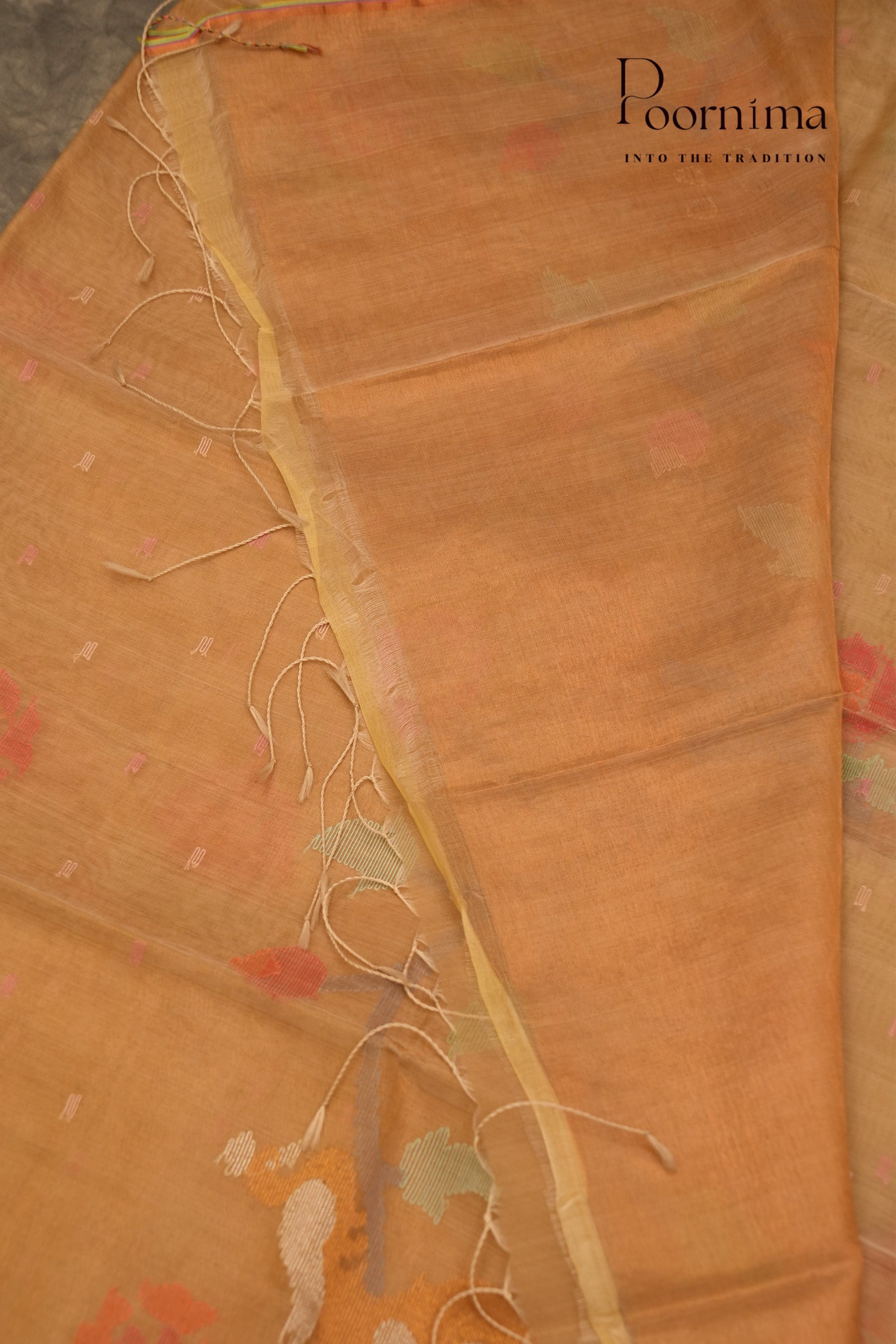 TUSSAR JAMDANI SAREE- PALE BROWN