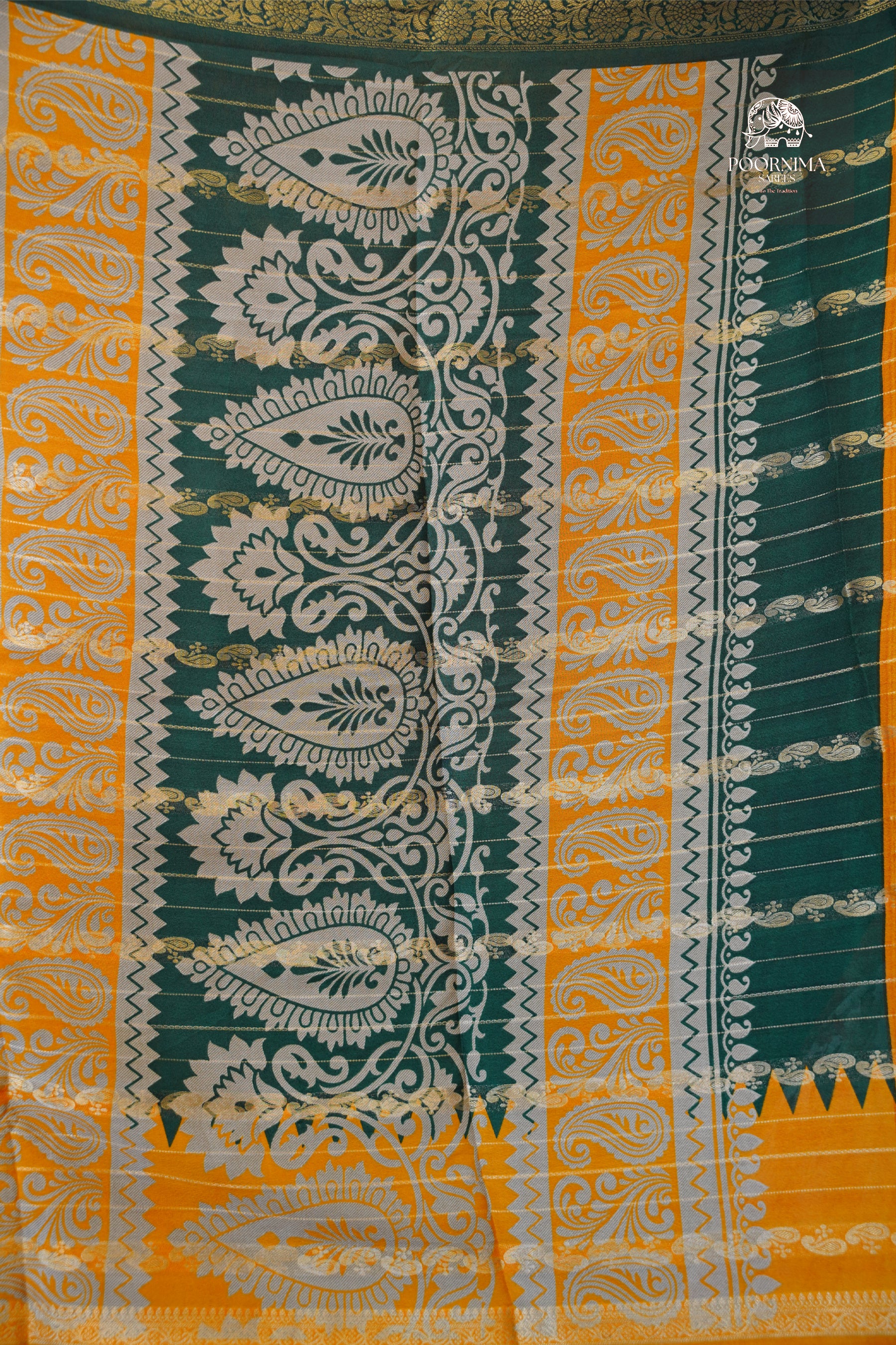 VISCOSE GEORGETTE SAREE WITH GANGA JAMUNA BORDER