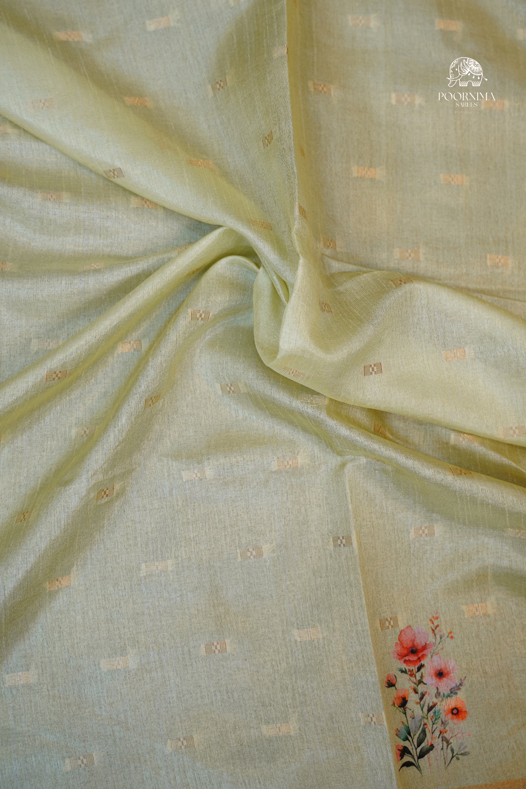 CHANDERI SAREE - LIGHT GREEN