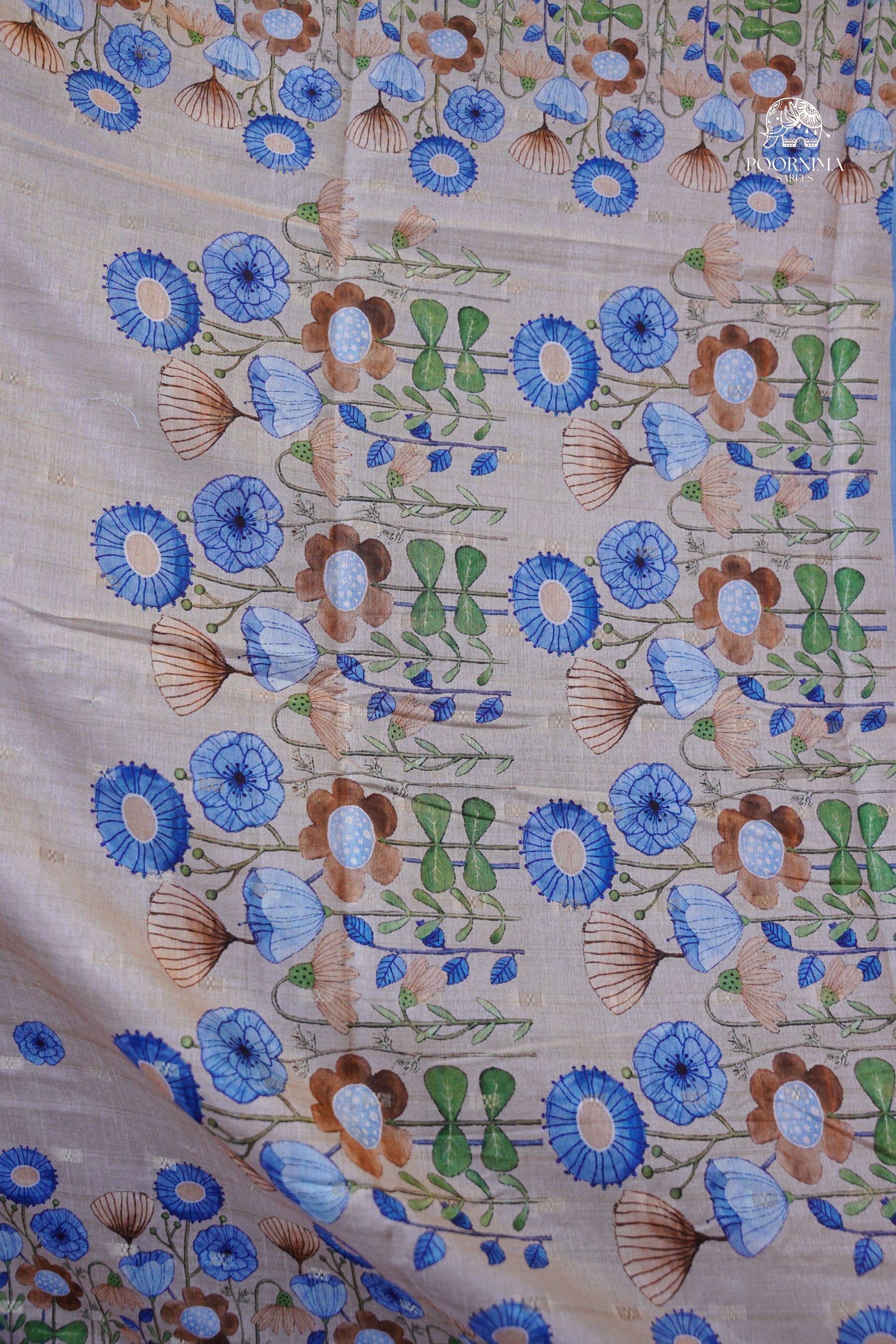 CHANDERI SAREE - BEIGE CREAM