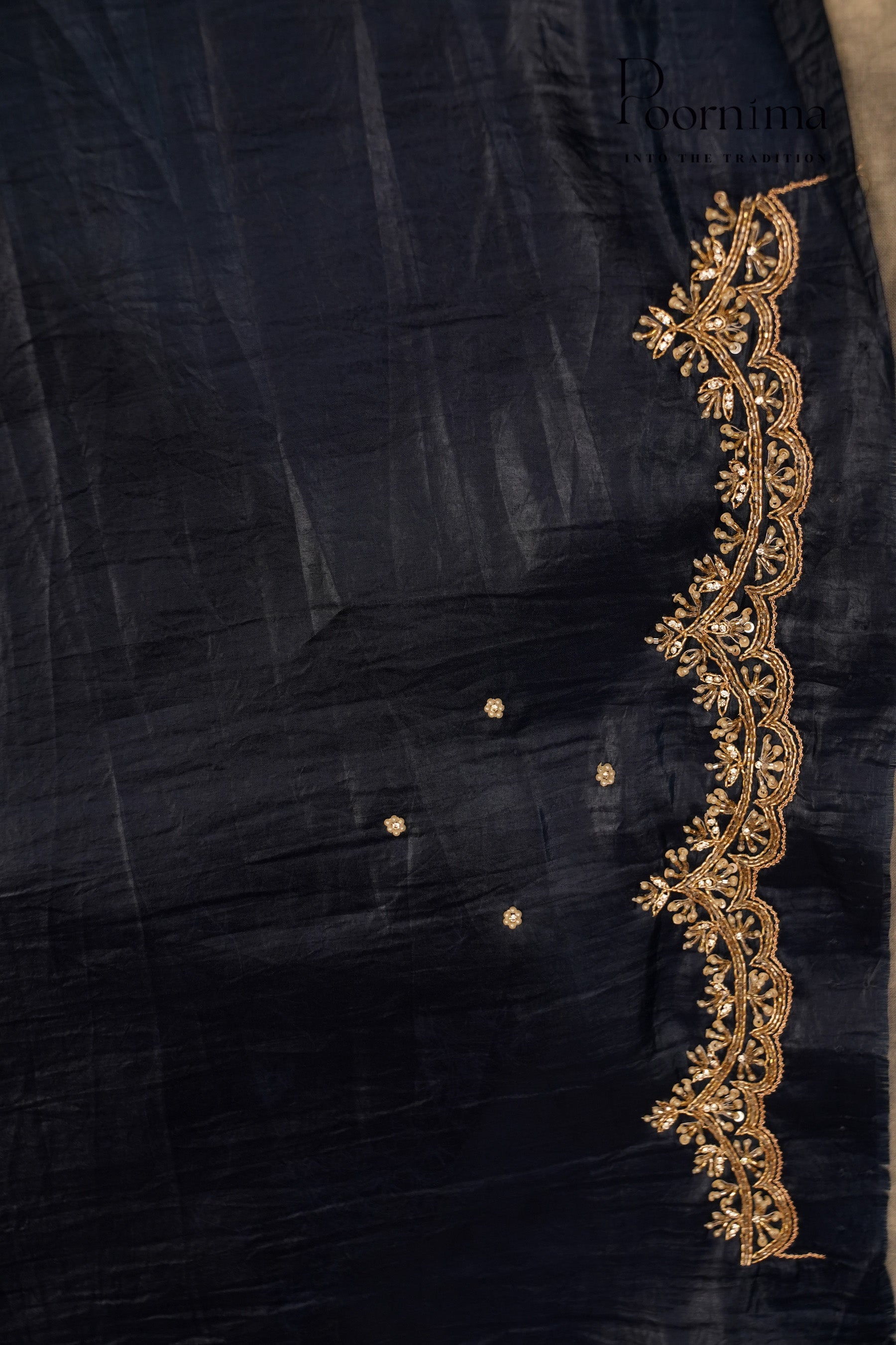 DESIGNER WORK SAREE- PEACOCK BLUE