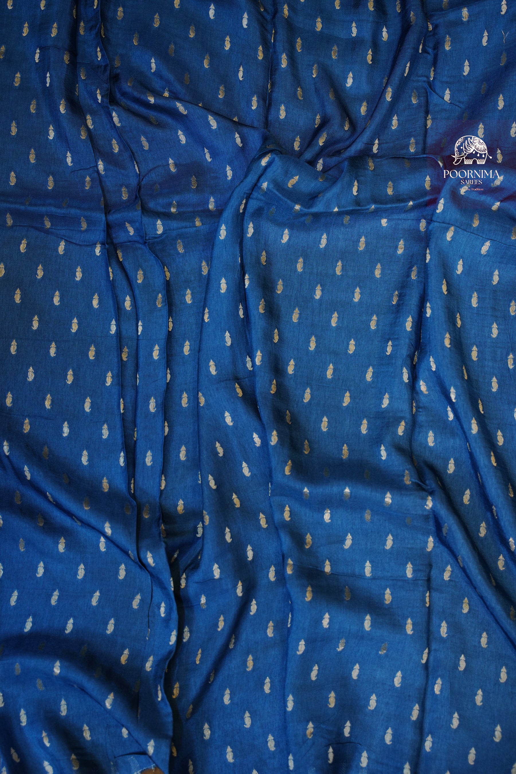 MYSORE CRAPE DIGITAL PRINTED SAREE -SKY BLUE