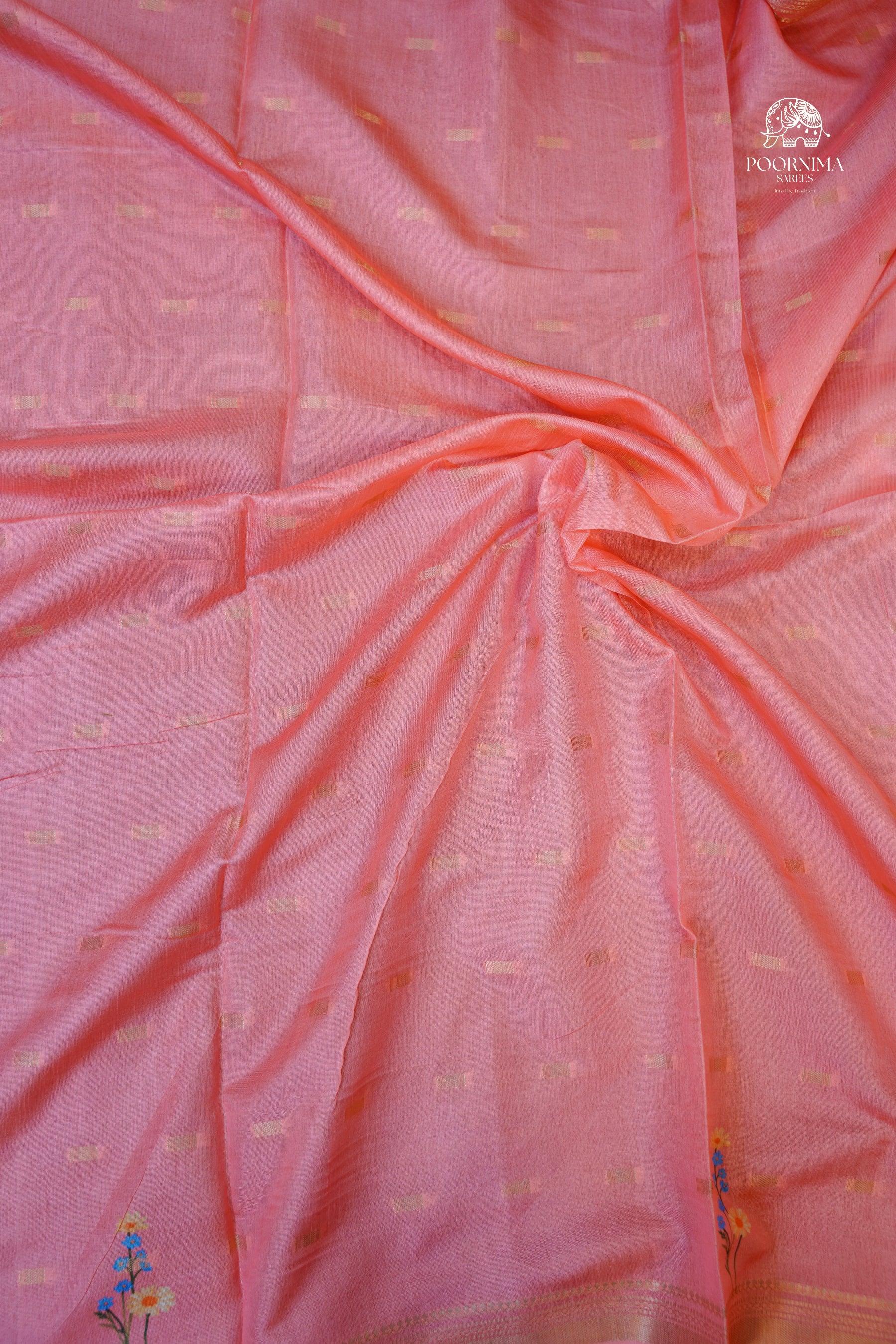 CHANDERI SAREE - BEIGE CREAM