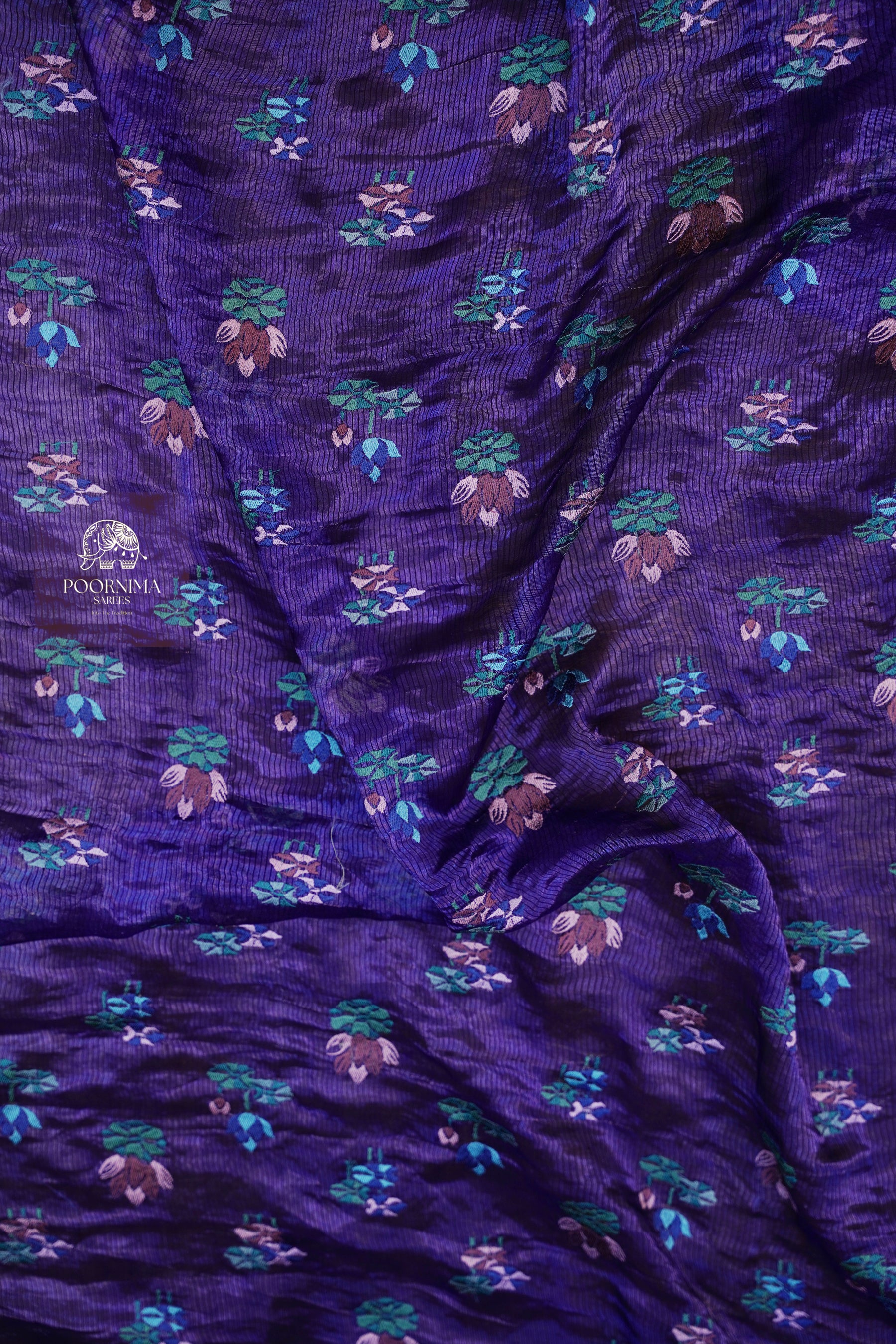 FUSION TUSSAR SAREE - BLUE