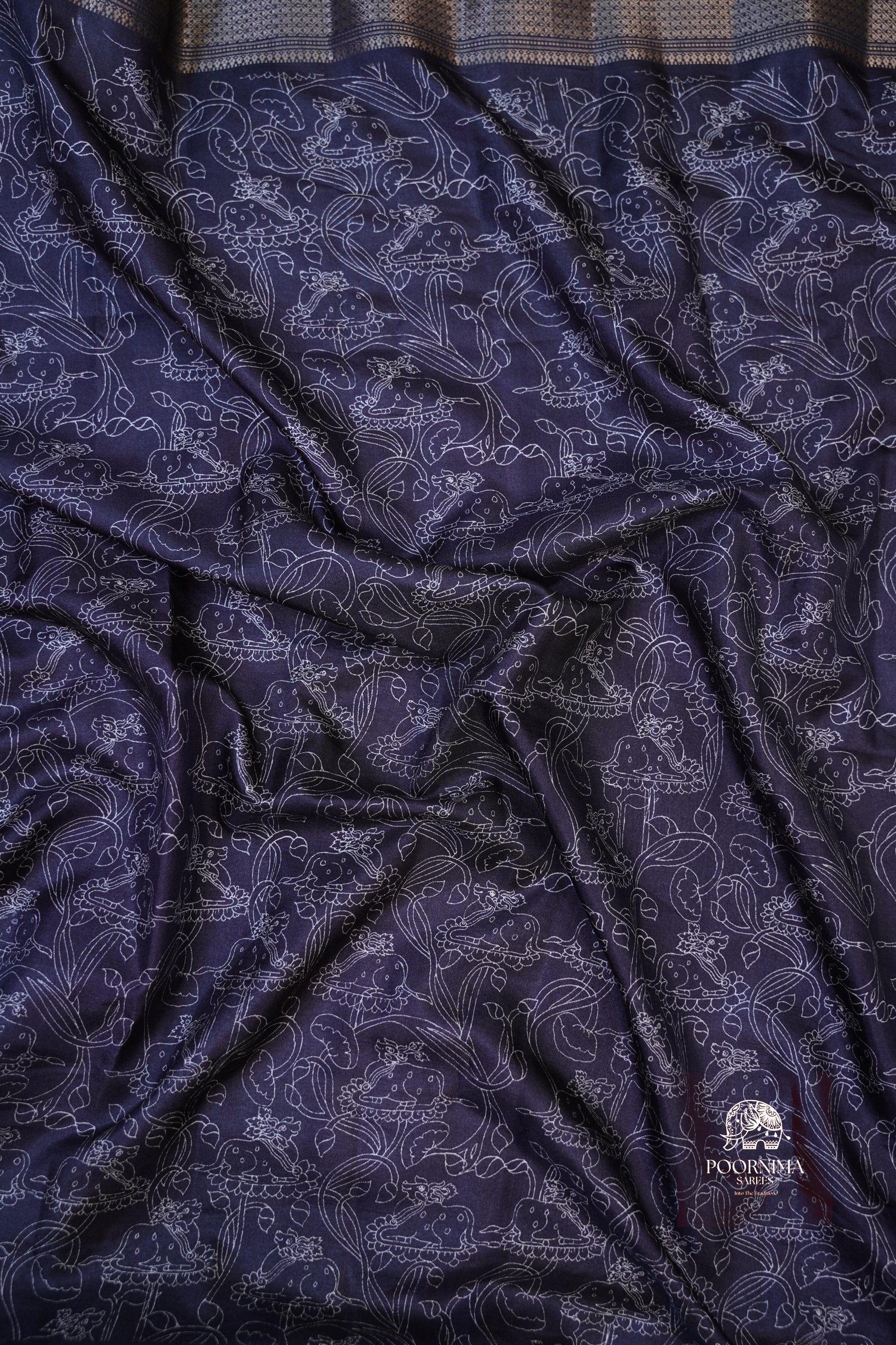 SEMI TUSSAR SAREE- HALF WHITE