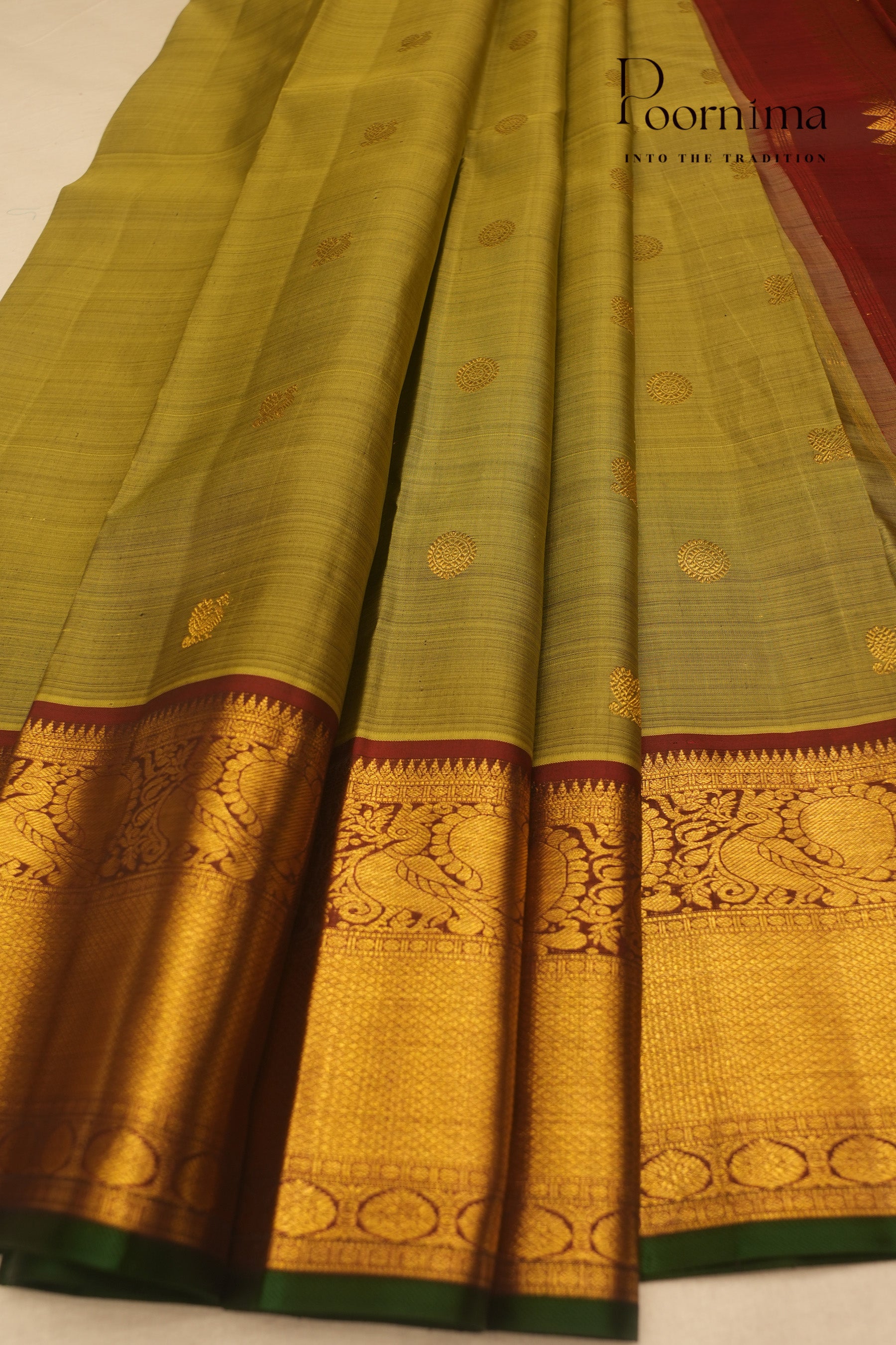 VINTAGE KANJEEVARAM- PISTA GREEN