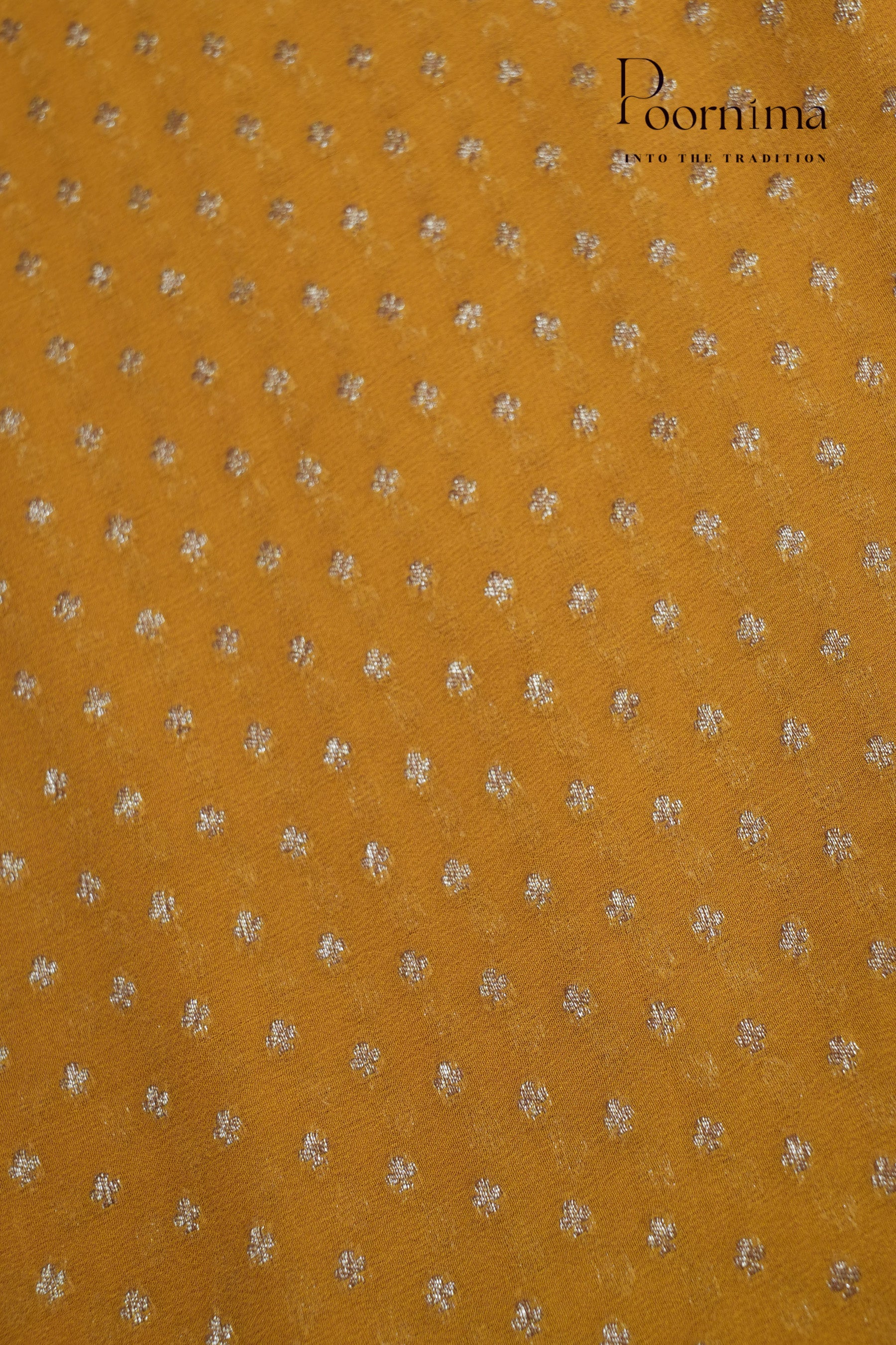 KHADDI GEORGETTE SAREE- YELLOW