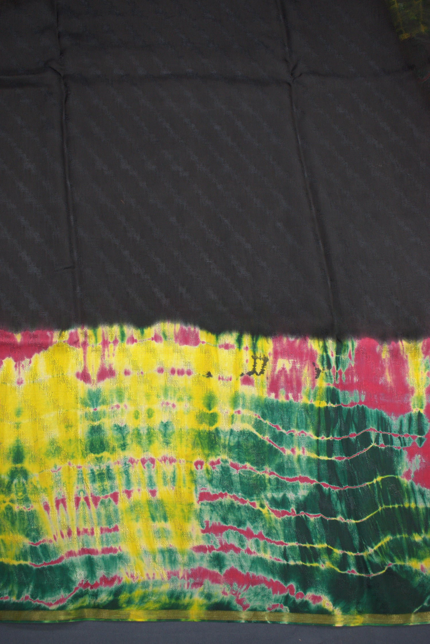 BLACK- GEORGETTE SAREE WITH SHIOBORI TIE & DIE