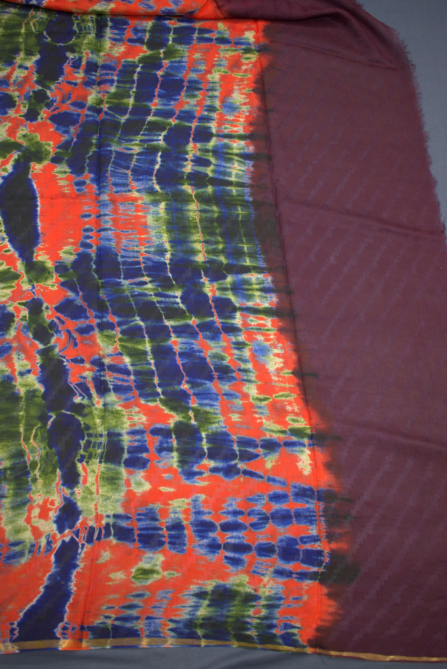 MULBERRY- GEORGETTE SAREER WITH SHIOBORI TIE & DIE