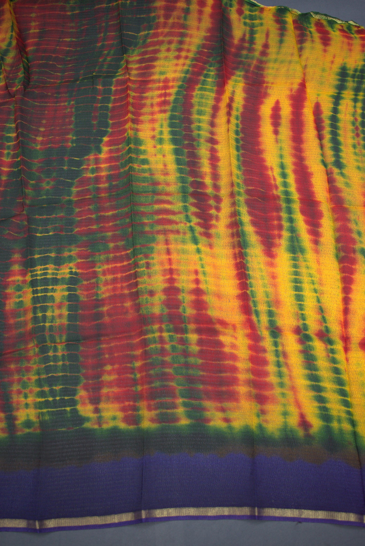 BLUE- GEORGETTE SAREE WITH SHIOBORI TIE & DIE