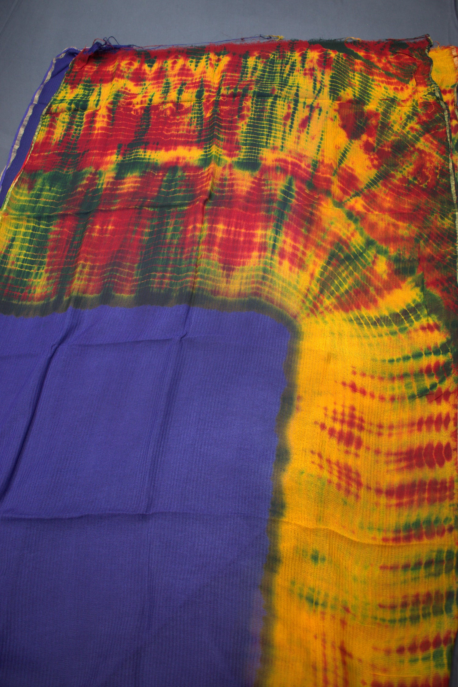 BLUE- GEORGETTE SAREE WITH SHIOBORI TIE & DIE