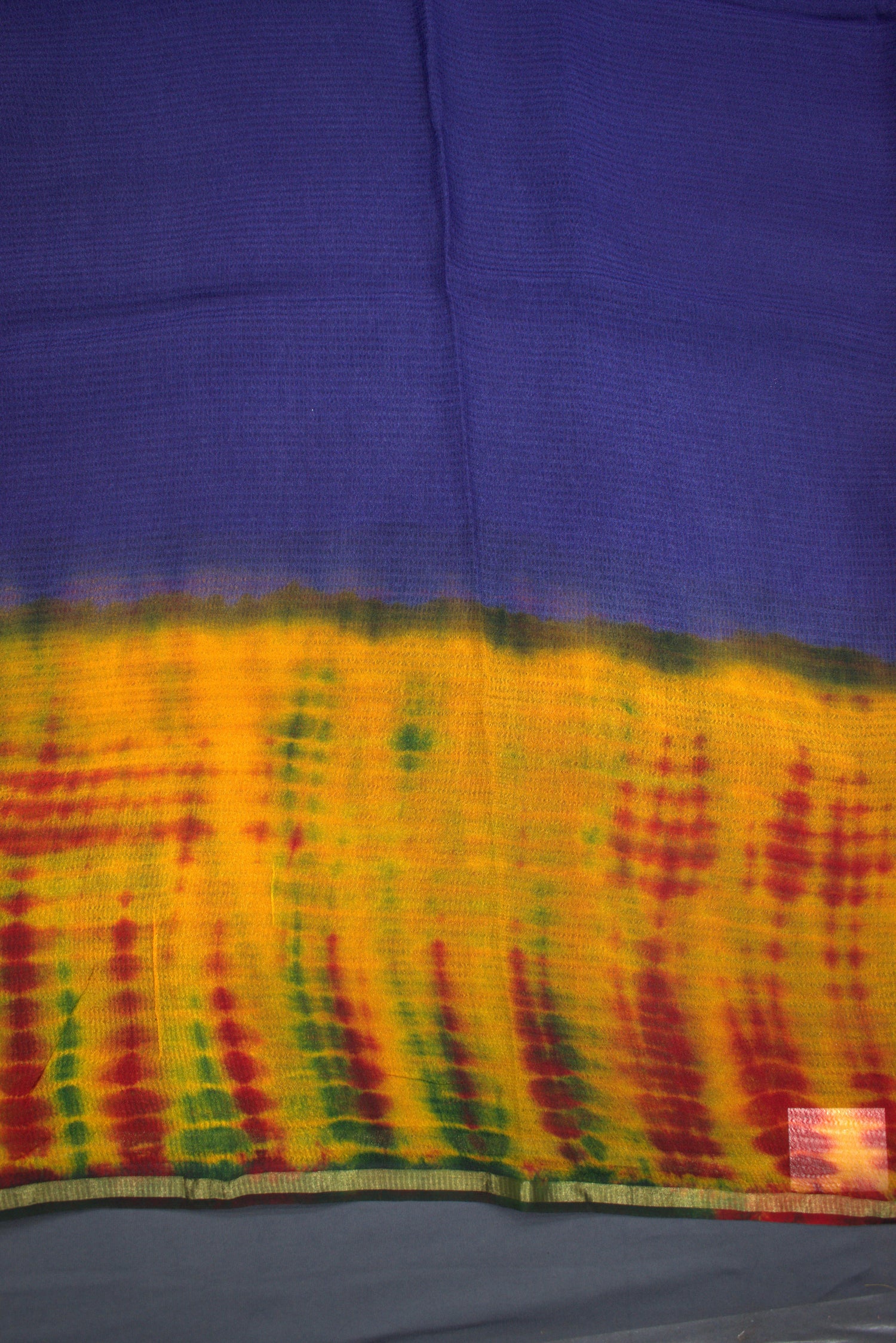 BLUE- GEORGETTE SAREE WITH SHIOBORI TIE & DIE