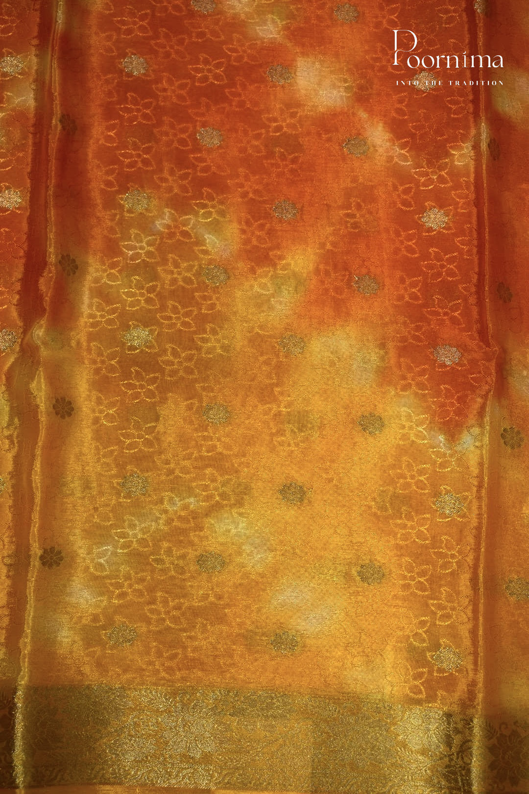 MULTI COLOUR - CRAPE SILK SHADED SAREES WITH ALLOVER ZARI BUTIS