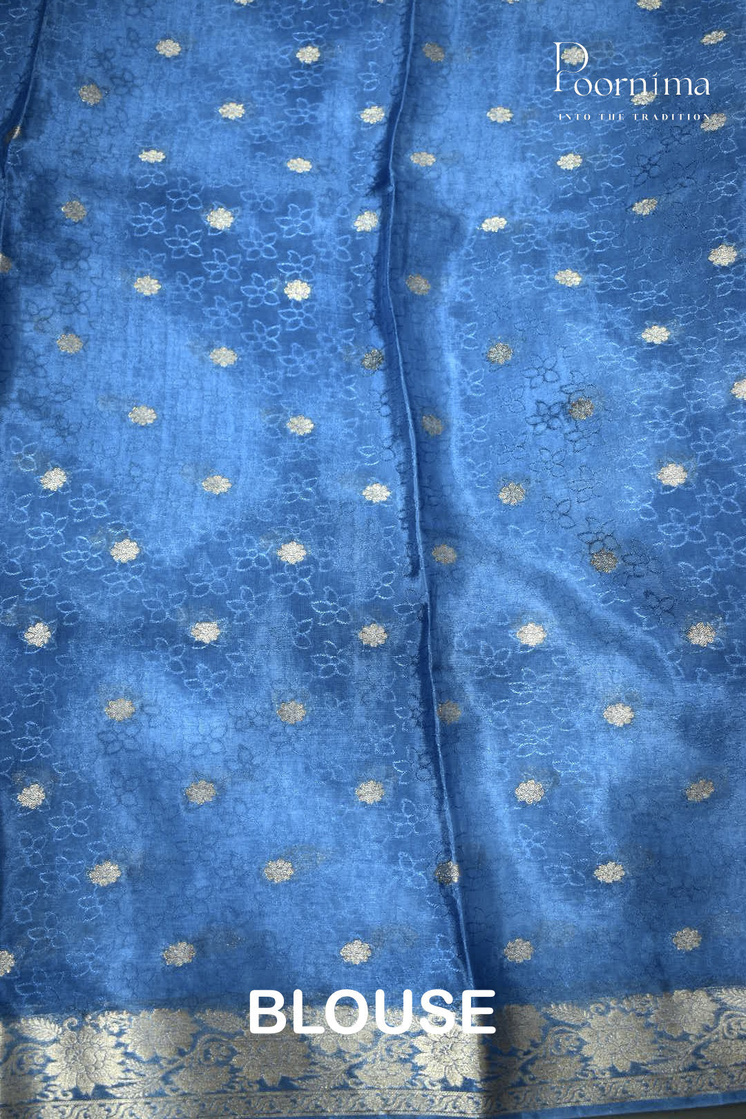 BLUE - CRAPE SILK SHADED SAREES WITH ALLOVER ZARI BUTIS