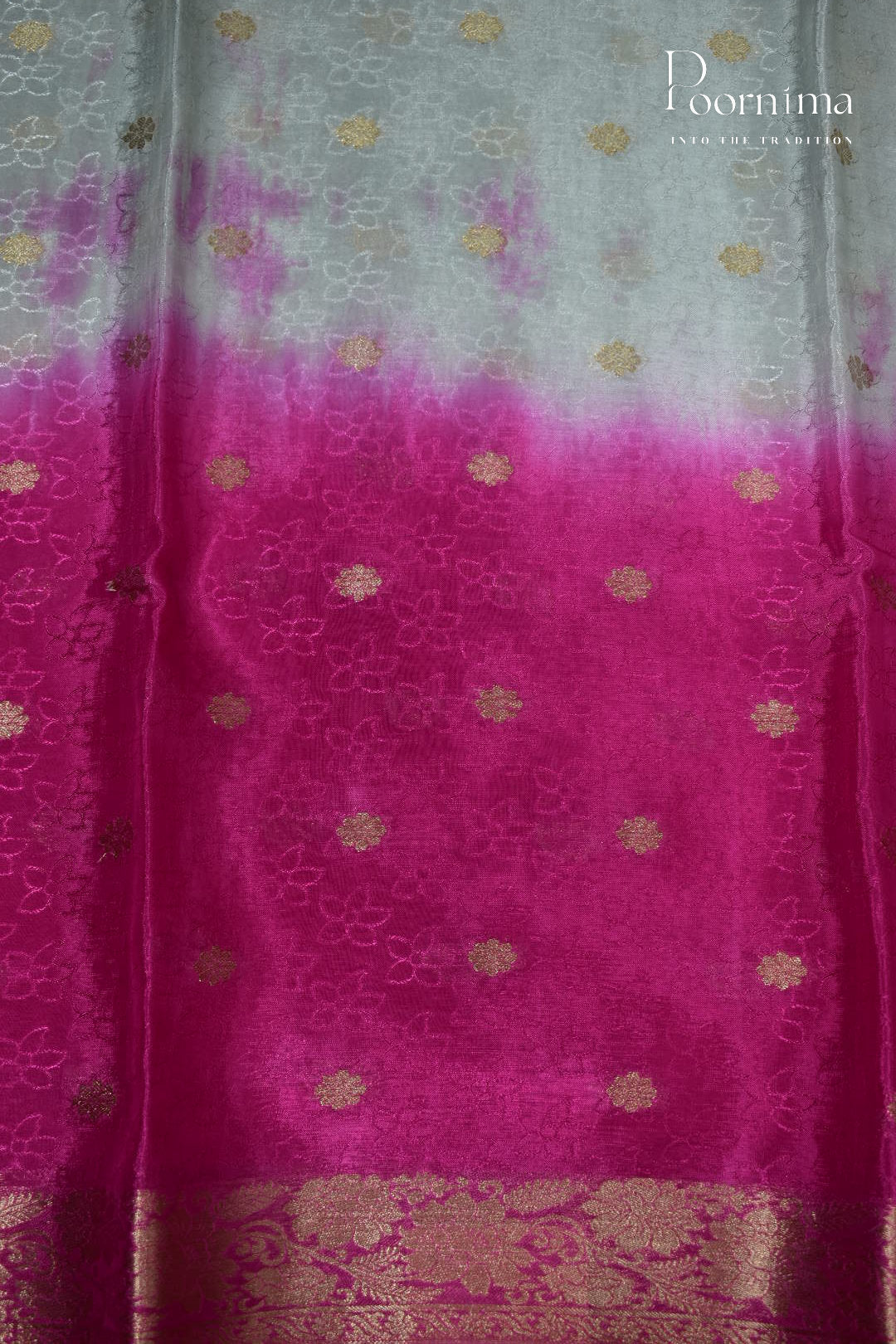 MULTI SHADED - CRAPE SILK SHADED SAREES WITH ALLOVER ZARI BUTIS