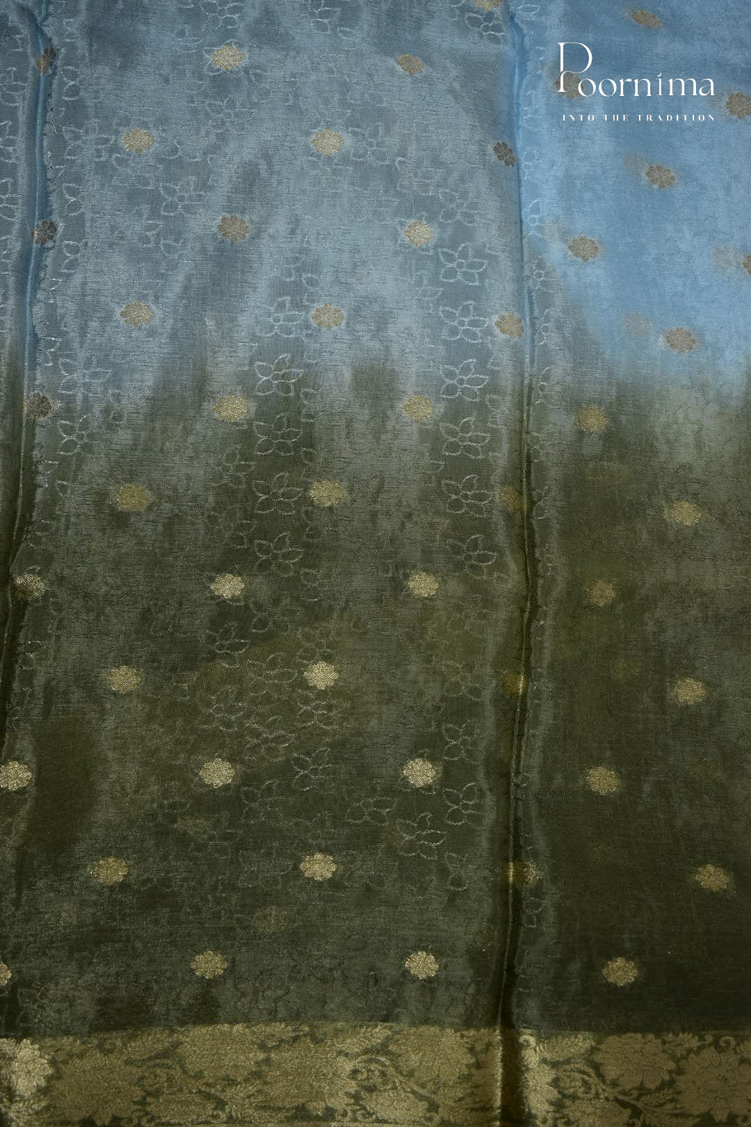 MULTI SHADED - CRAPE SILK SHADED SAREES WITH ALLOVER ZARI BUTIS