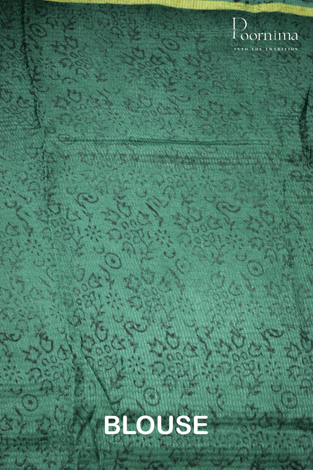 BLUE & GREEN - CHECKS GEORGETTE BLOCK PRINTED SAREES