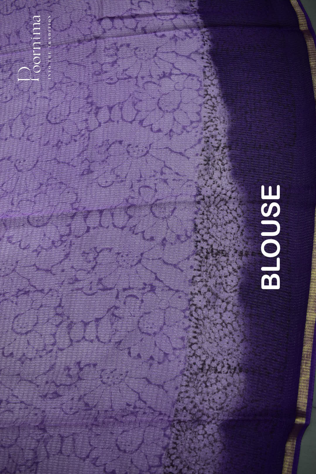 VIOLET SHADED - CHECKS GEORGETTE BLOCK PRINTED SAREES
