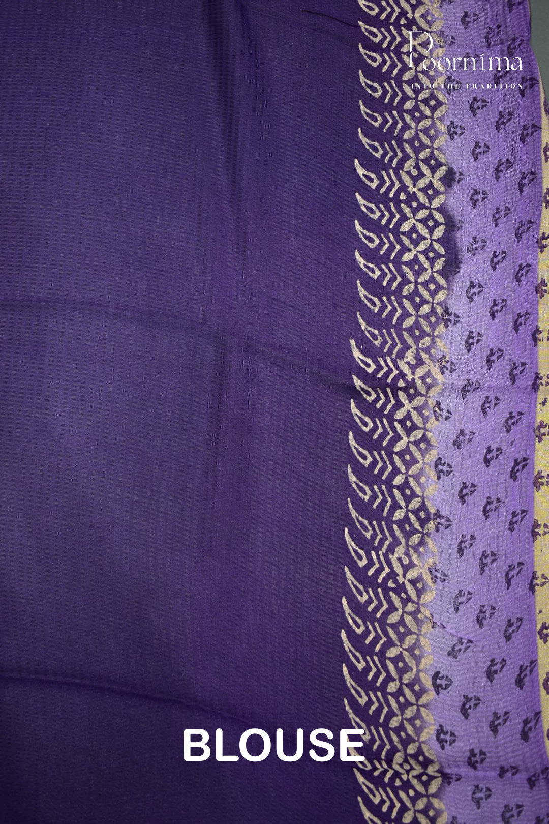 VIOLET SHADED - CHECKS GEORGETTE BLOCK PRINTED SAREES