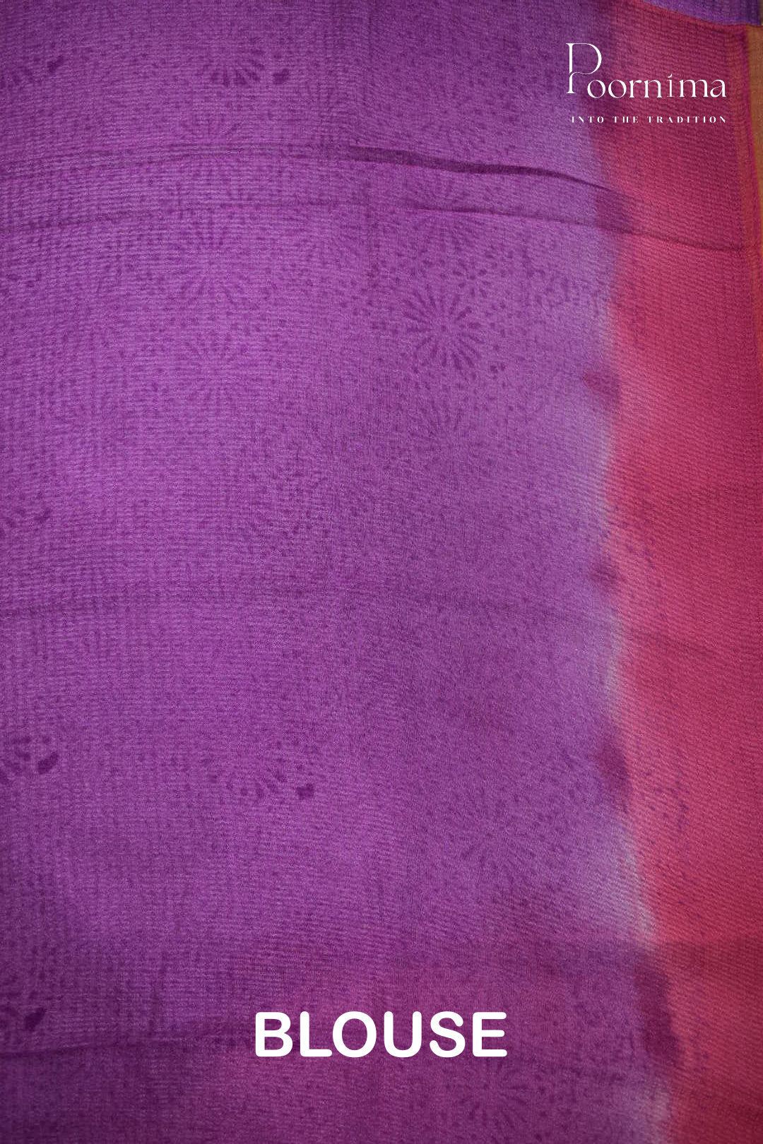 PEACH & LAVENDER - CHECKS GEORGETTE BLOCK PRINTED SAREES