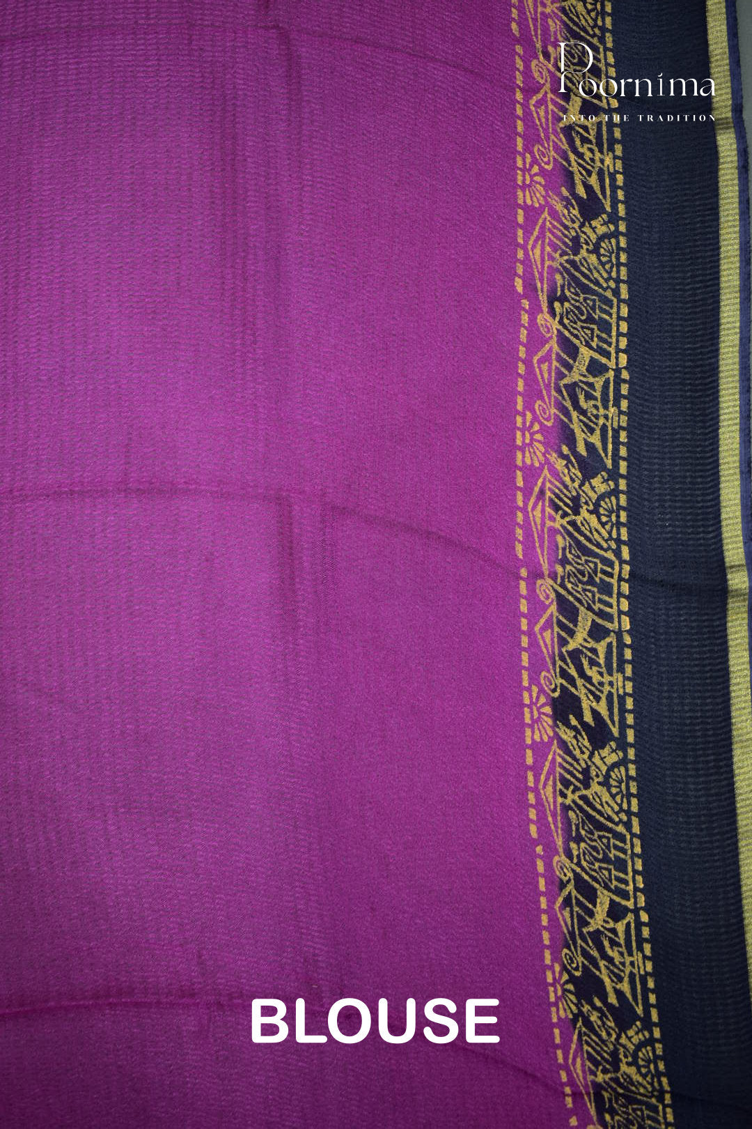 PURPLE & GREY - CHECKS GEORGETTE BLOCK PRINTED SAREES