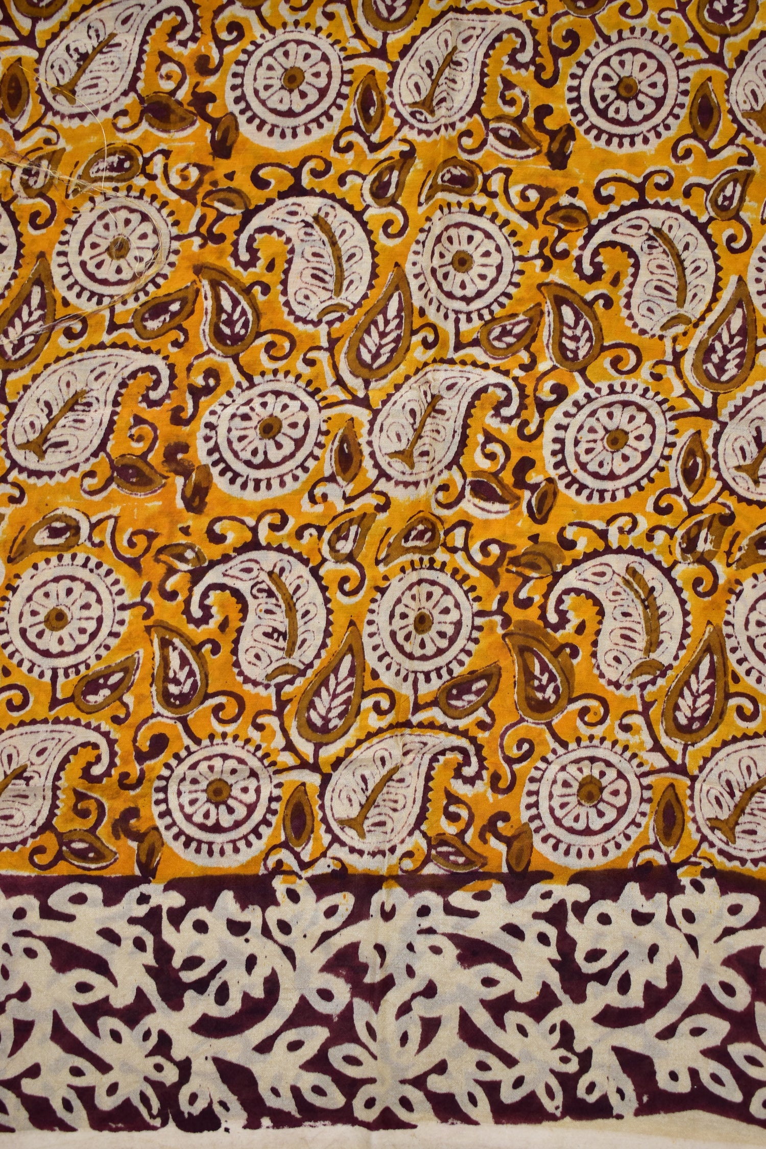 RED-KHADI SILK KALAMKARI PRINT SAREE