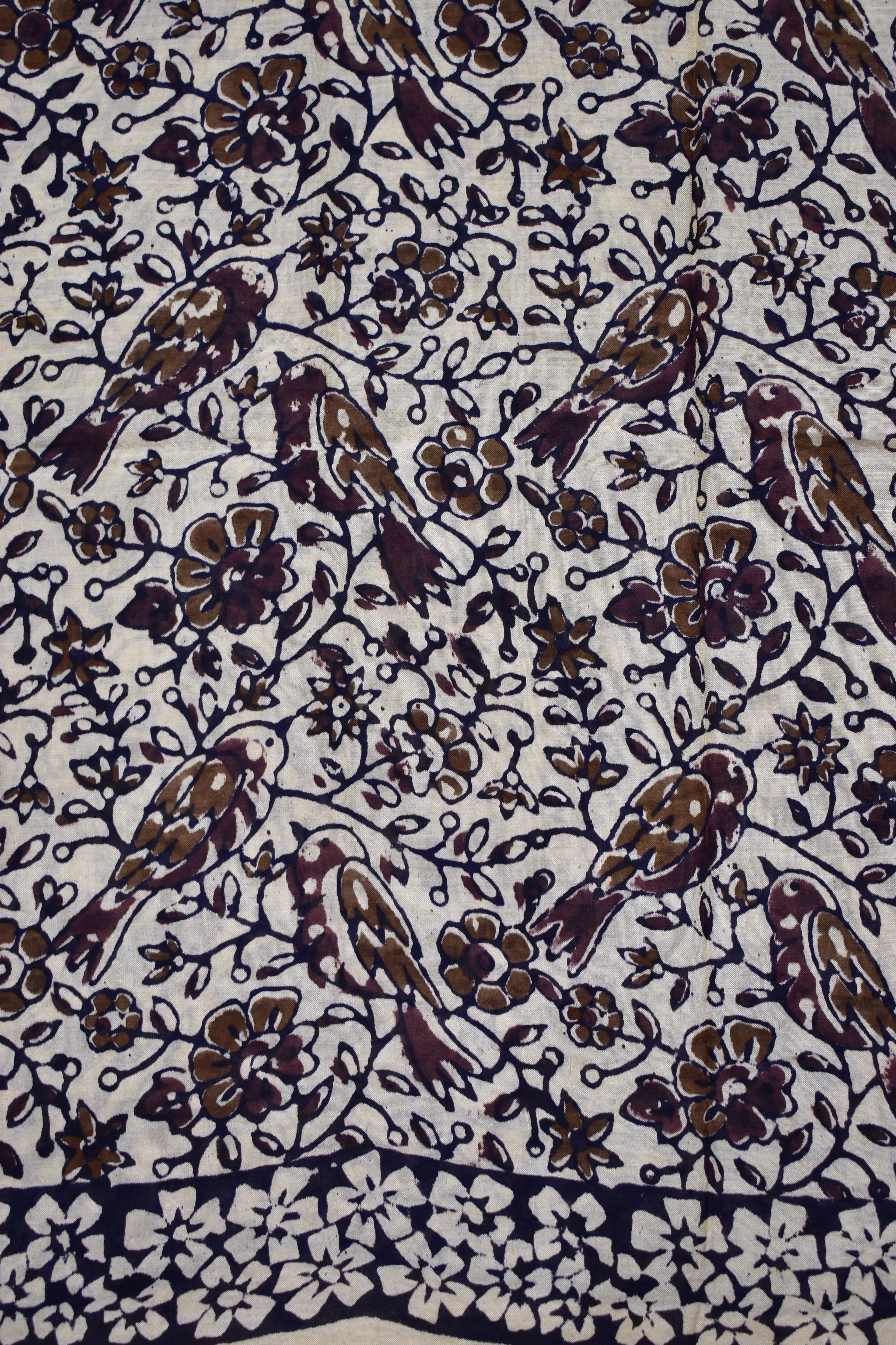BLACK-KHADI SILK KALAMKARI PRINT SAREE