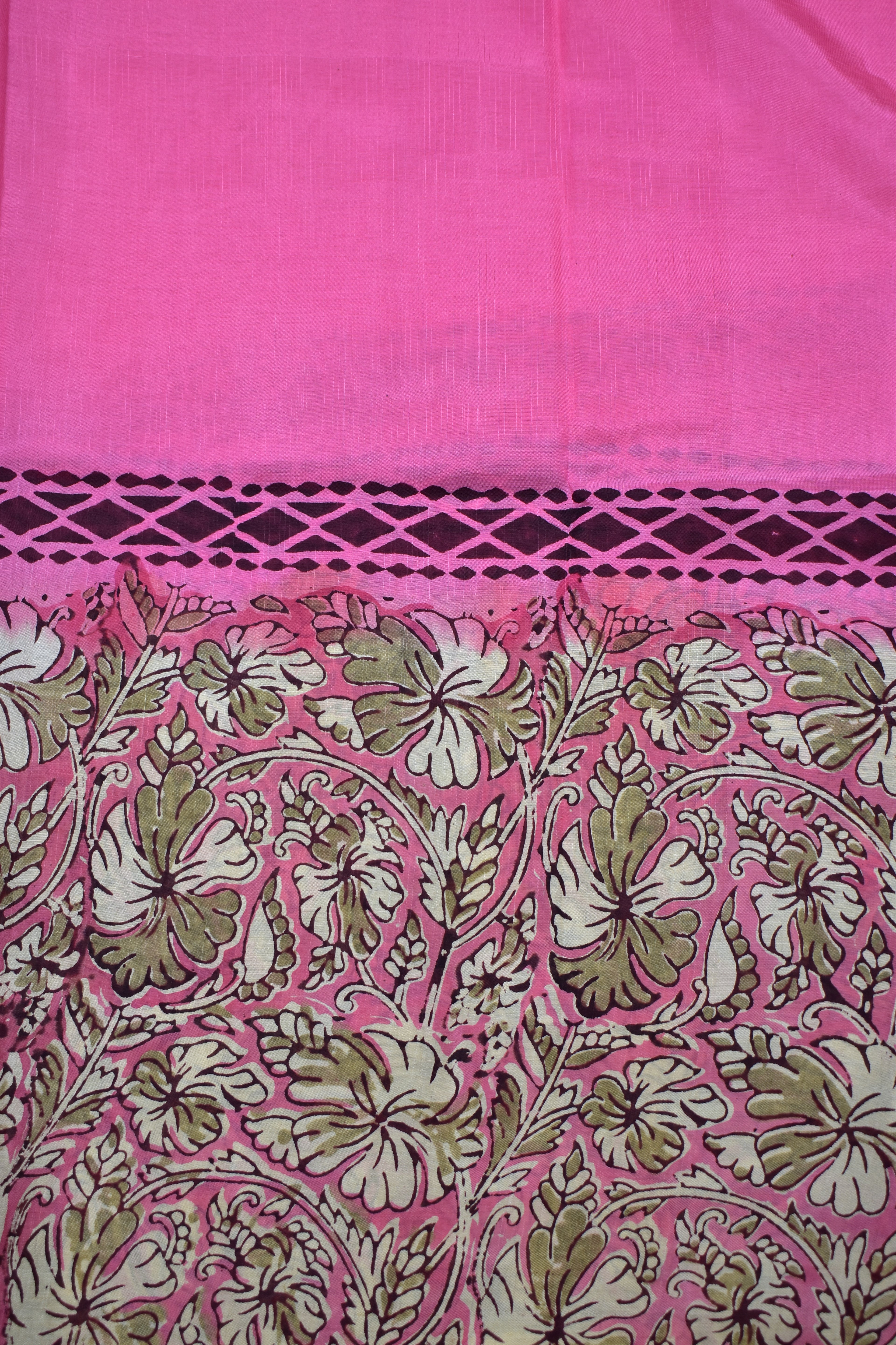 PINK-KHADI SILK KALAMKARI PRINT SAREE