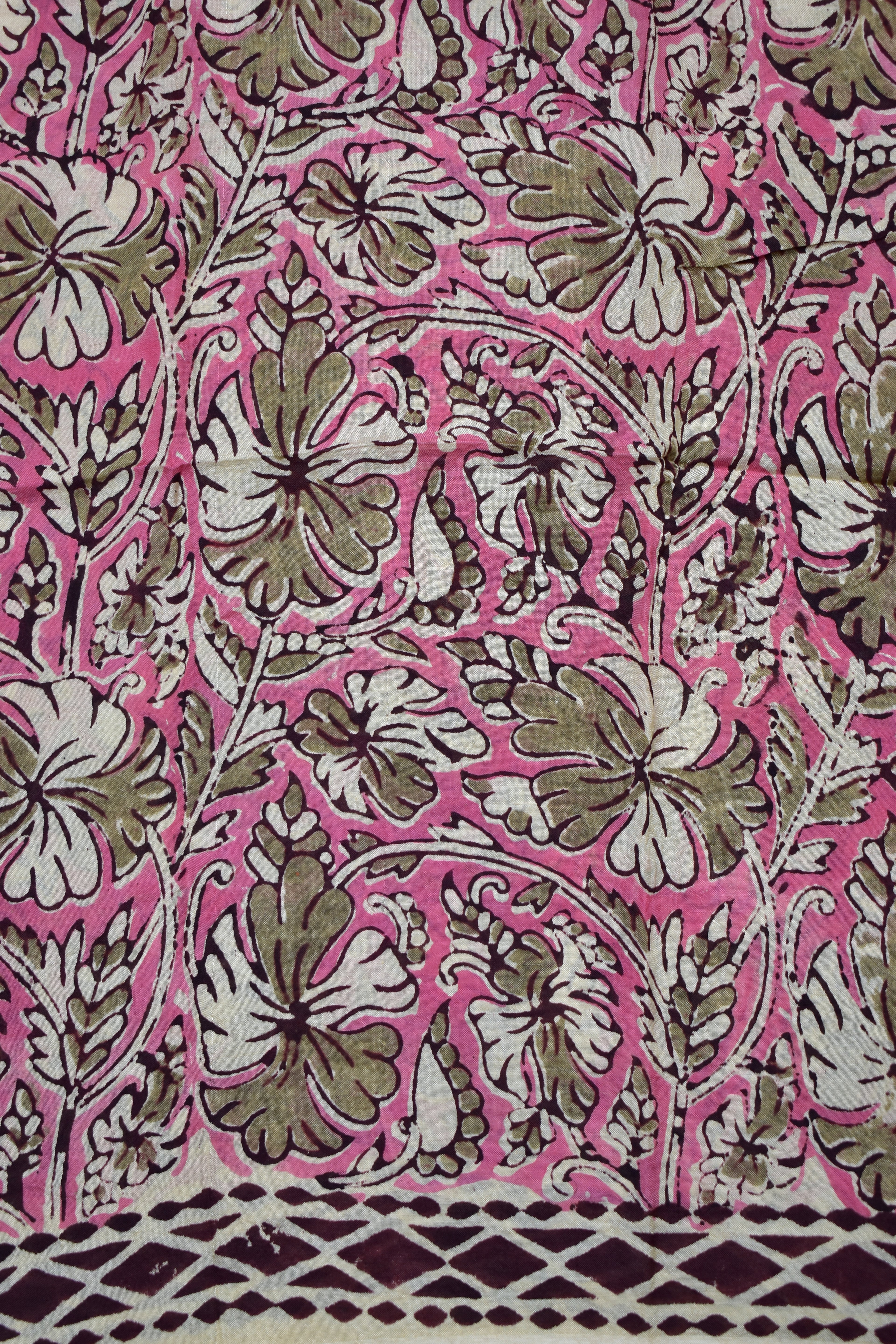 PINK-KHADI SILK KALAMKARI PRINT SAREE