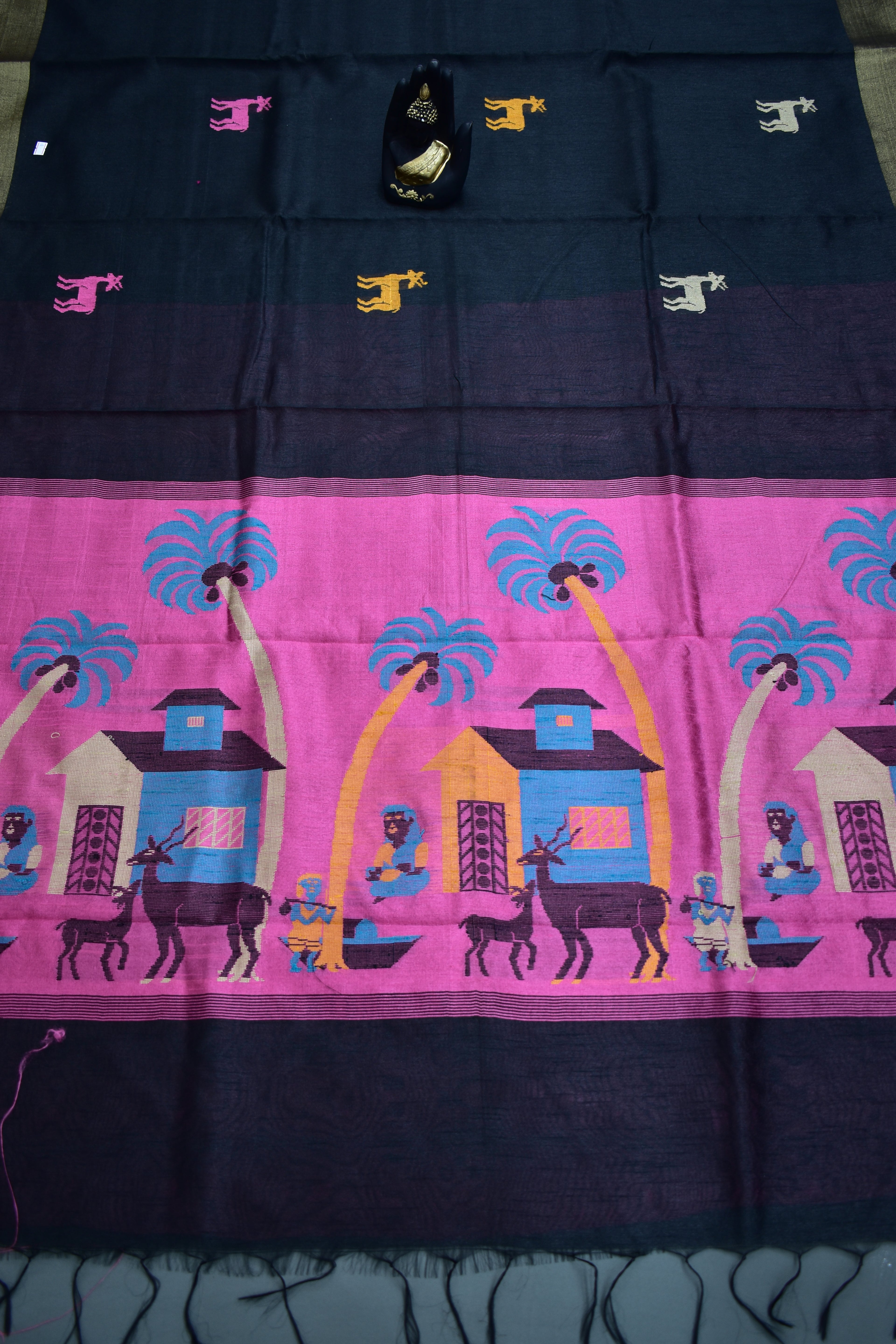 BLACK- KHADI PATTU SAREE