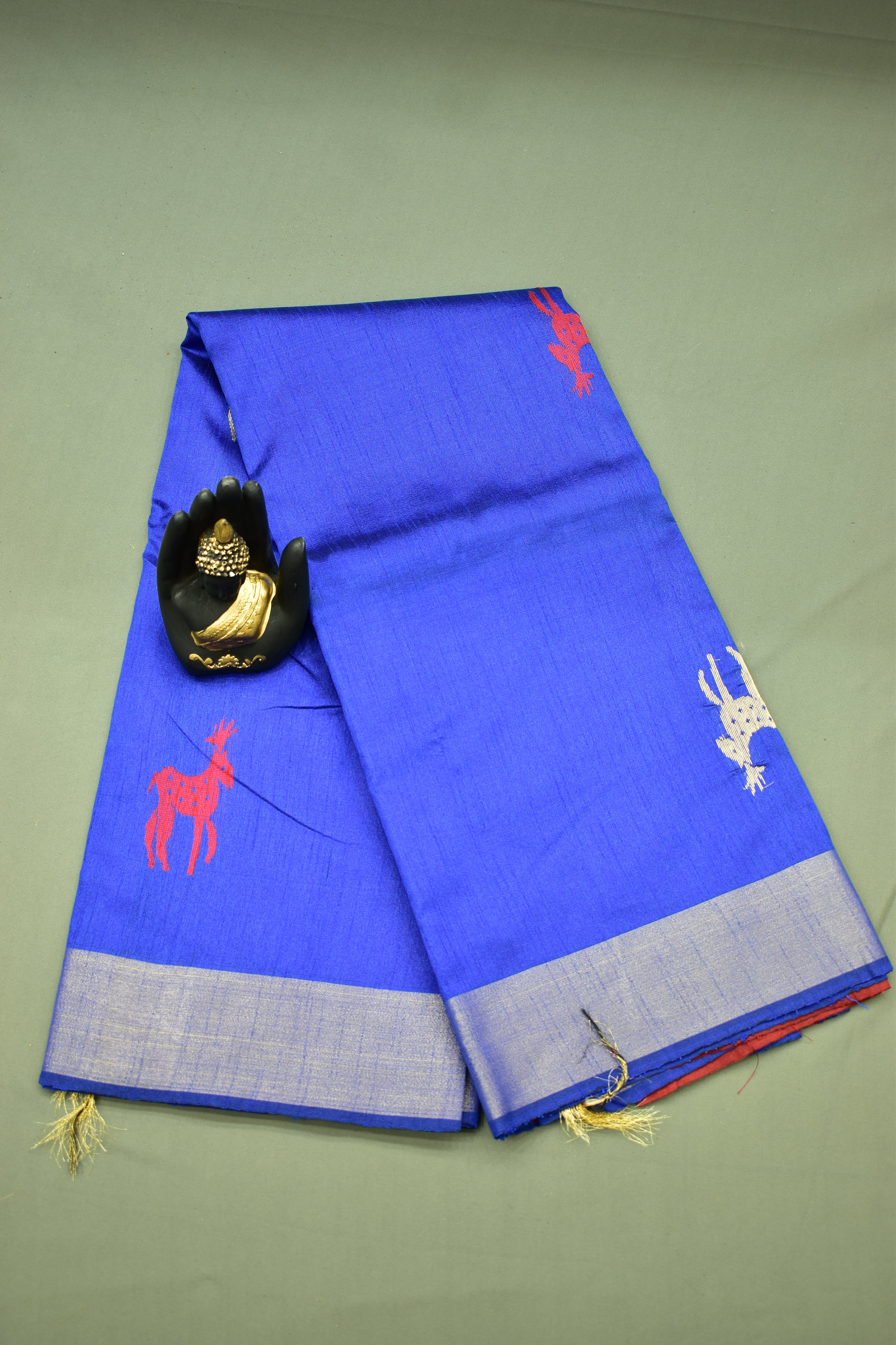 BLUE- KHADI PATTU SAREE