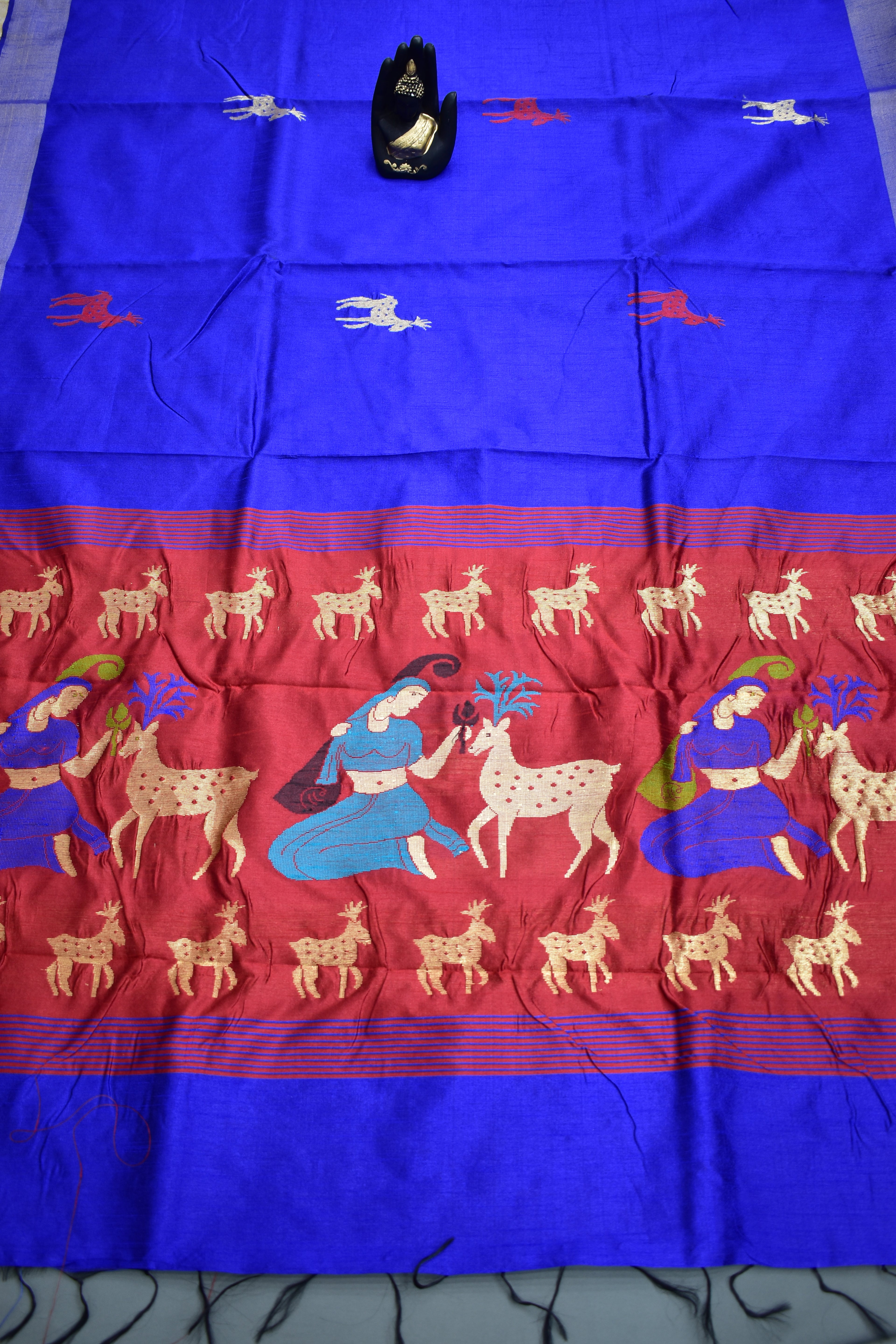 BLUE- KHADI PATTU SAREE