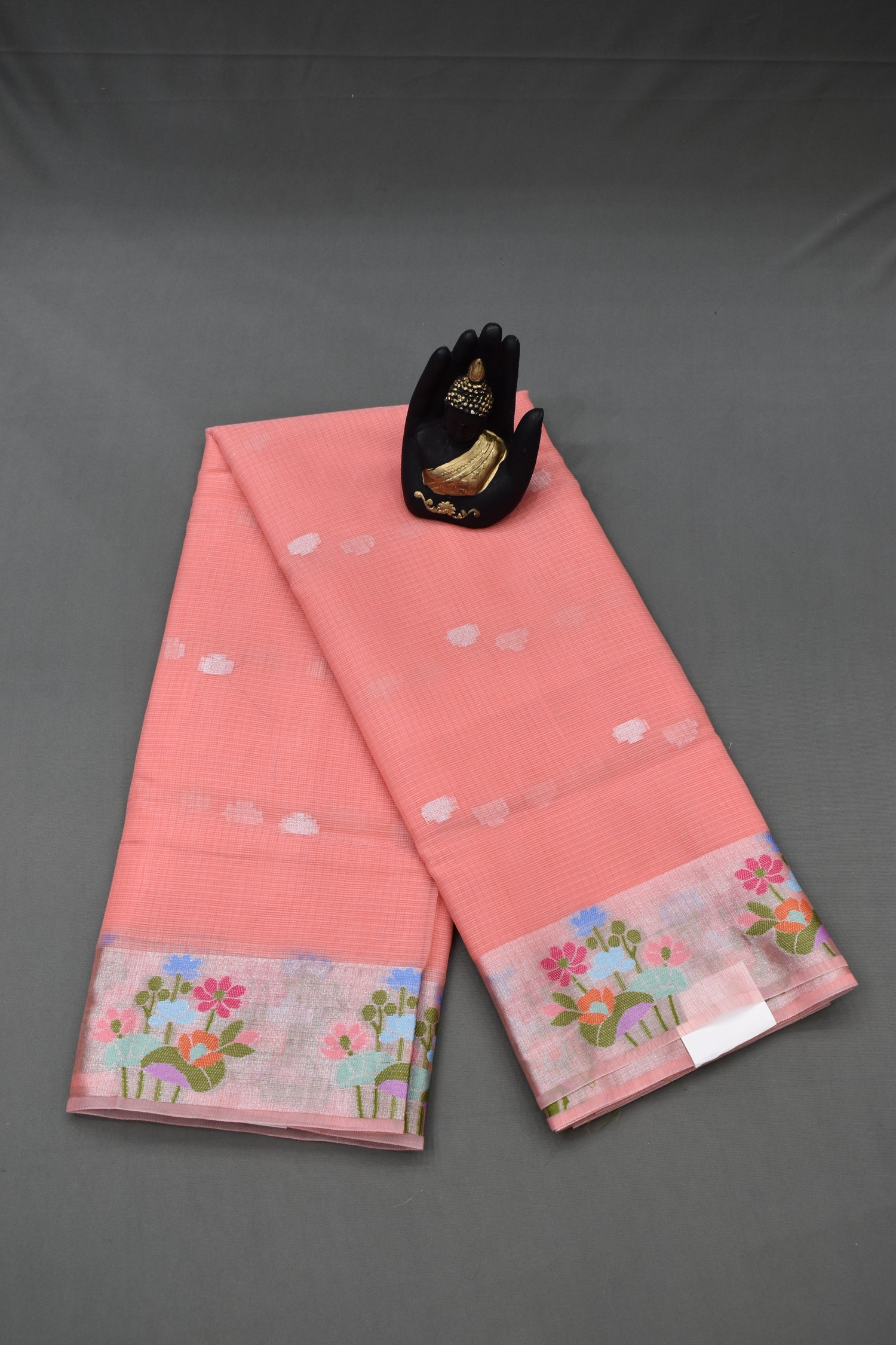 PINK ORANGE-BENARAS KOTA WEAVING SAREE