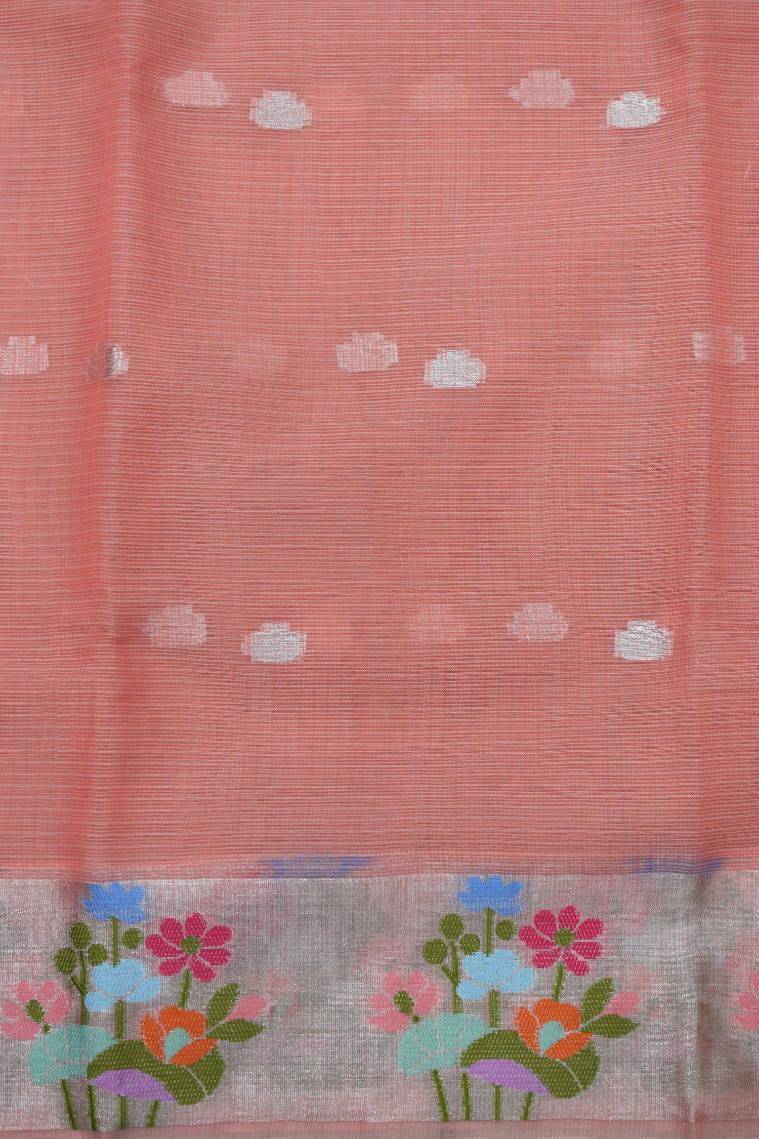 PINK ORANGE-BENARAS KOTA WEAVING SAREE