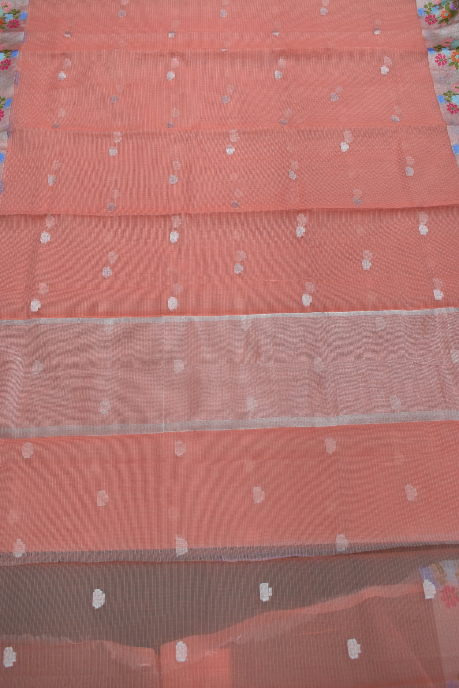 PINK ORANGE-BENARAS KOTA WEAVING SAREE