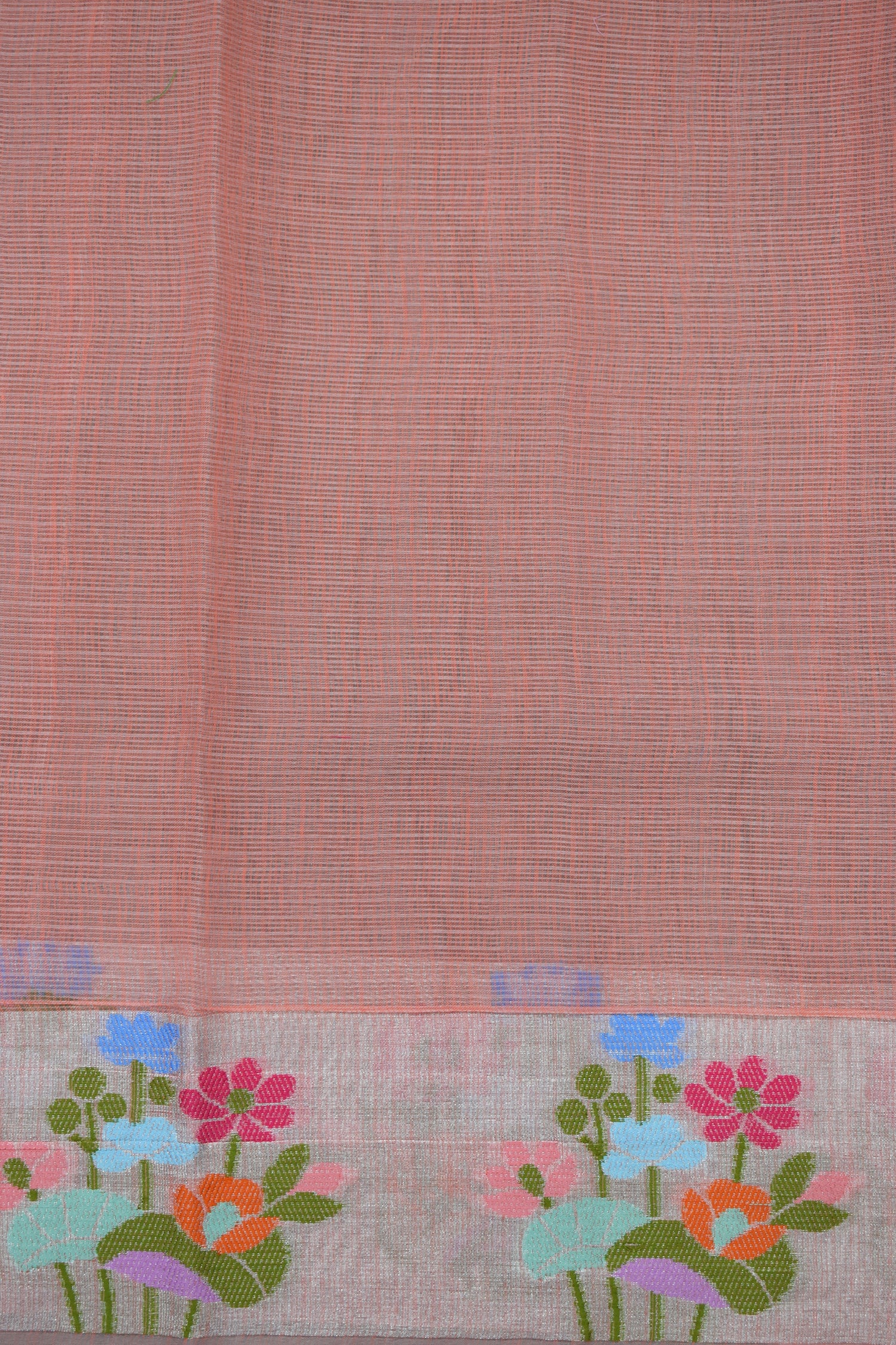 PINK ORANGE-BENARAS KOTA WEAVING SAREE