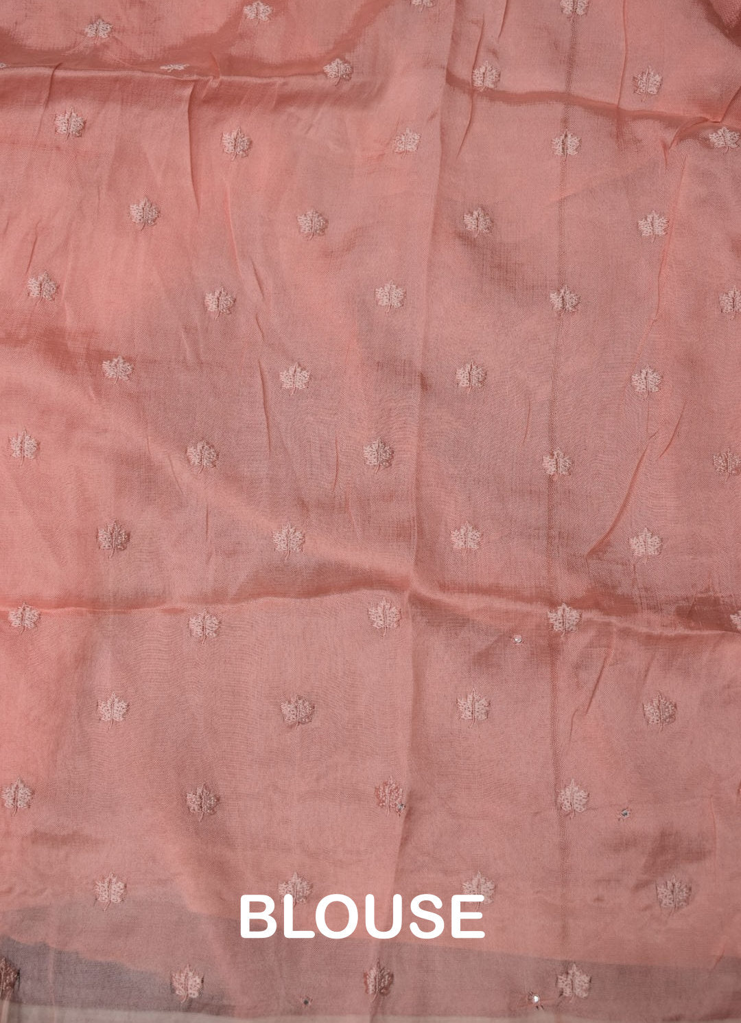 PEACH - MANGALAGIRI SAREE WITH ALLOVER CHIP WORK