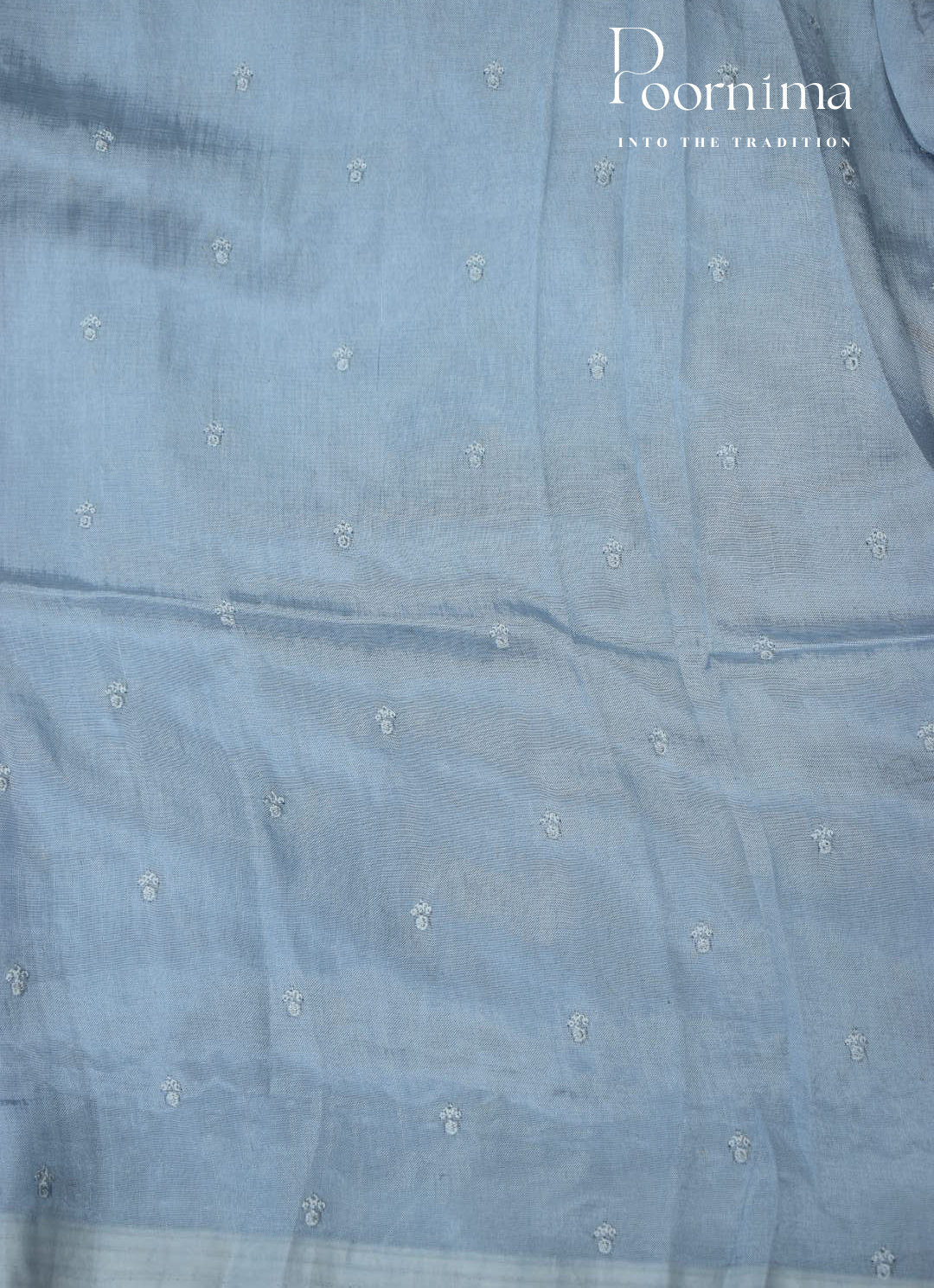 BLUE - MANGALAGIRI SAREE WITH ALLOVER CHIP WORK