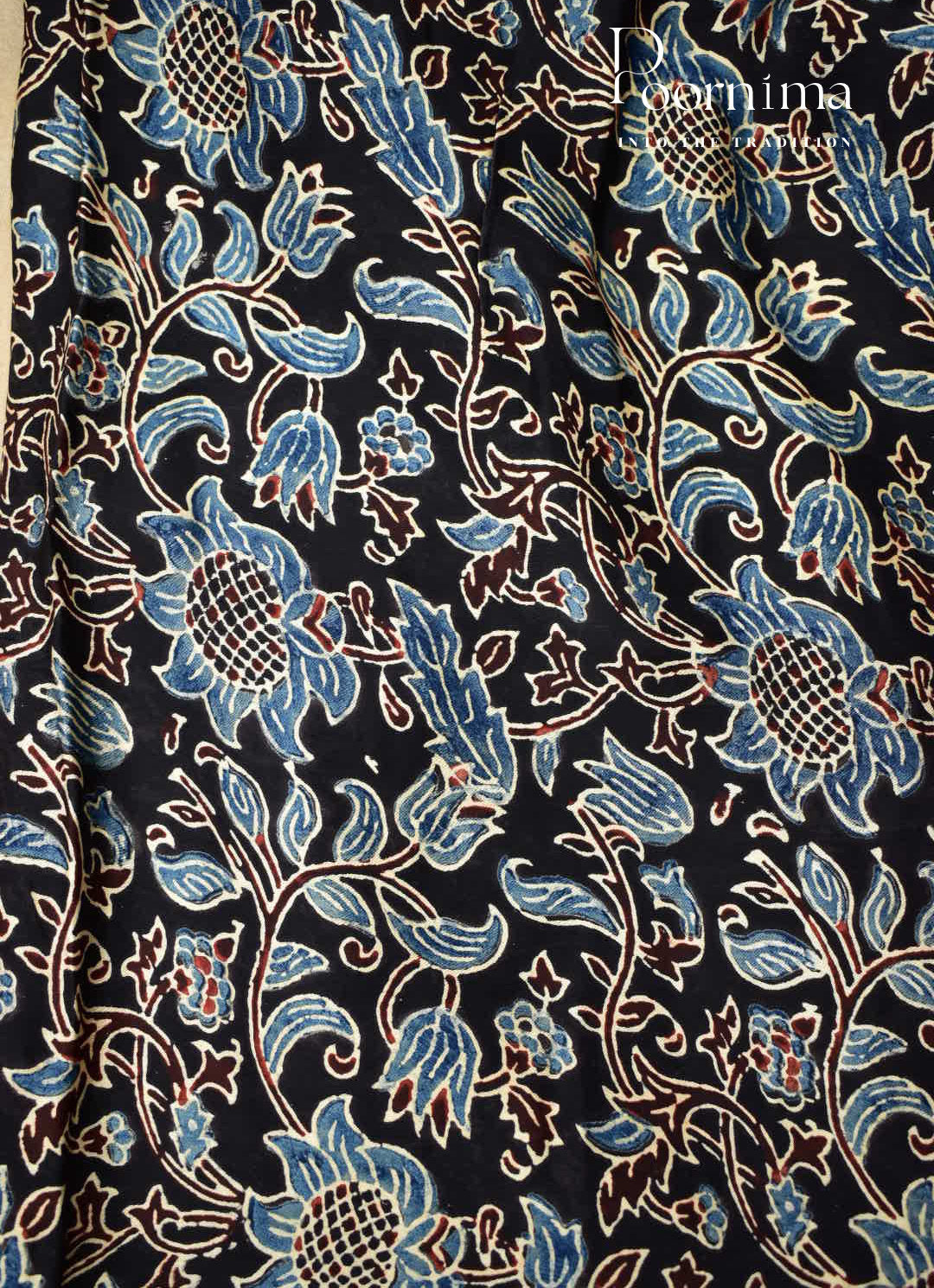 CREAM - MANGALAGIRI SAREE WITH ALLOVER CHIP WORK AND AJRAKH BLOUSE