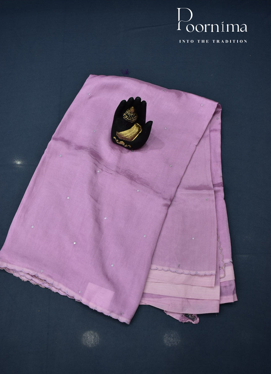 LAVENDER - MANGALAGIRI SAREE WITH ALLOVER CHIP WORK