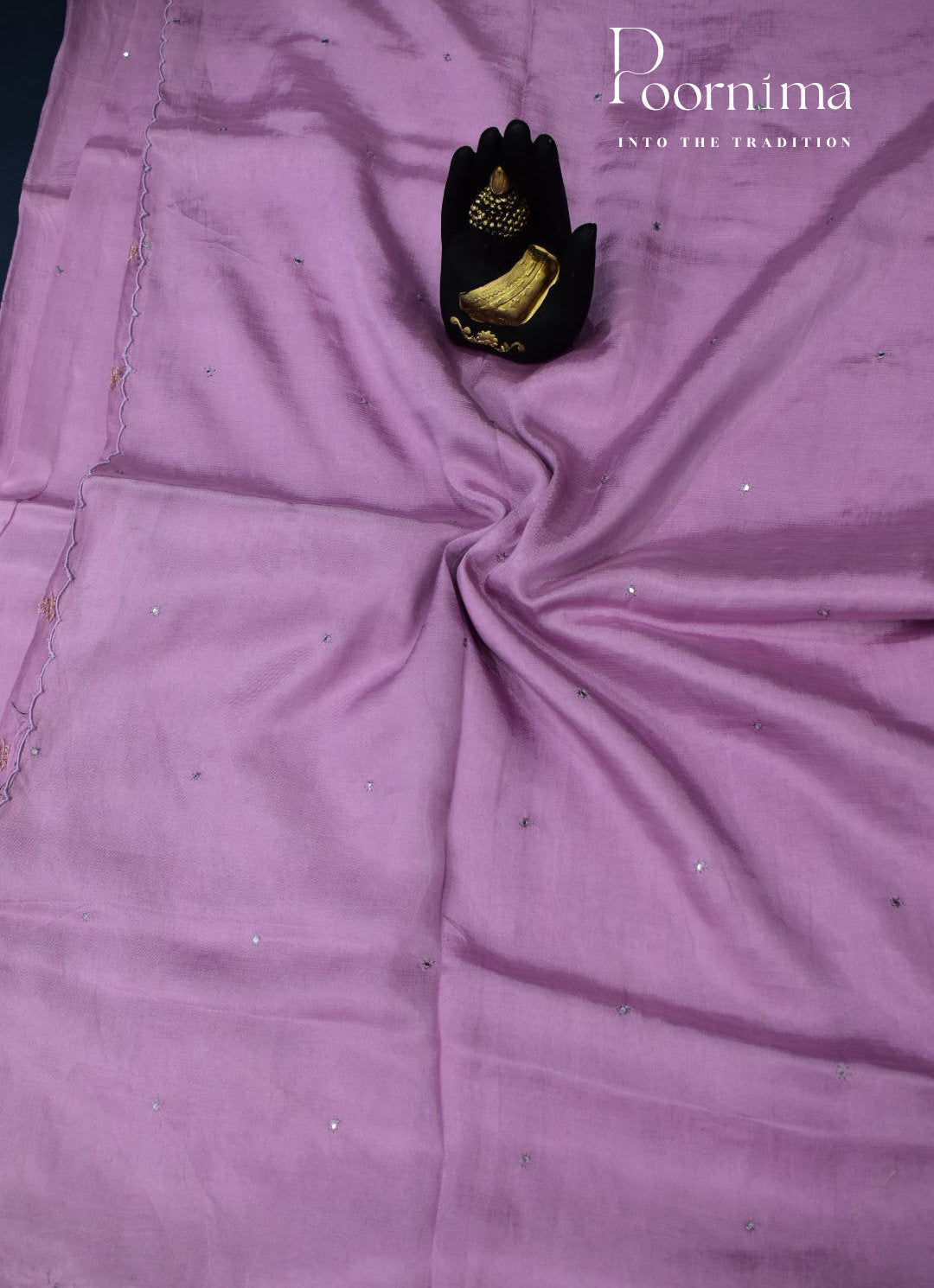 LAVENDER - MANGALAGIRI SAREE WITH ALLOVER CHIP WORK