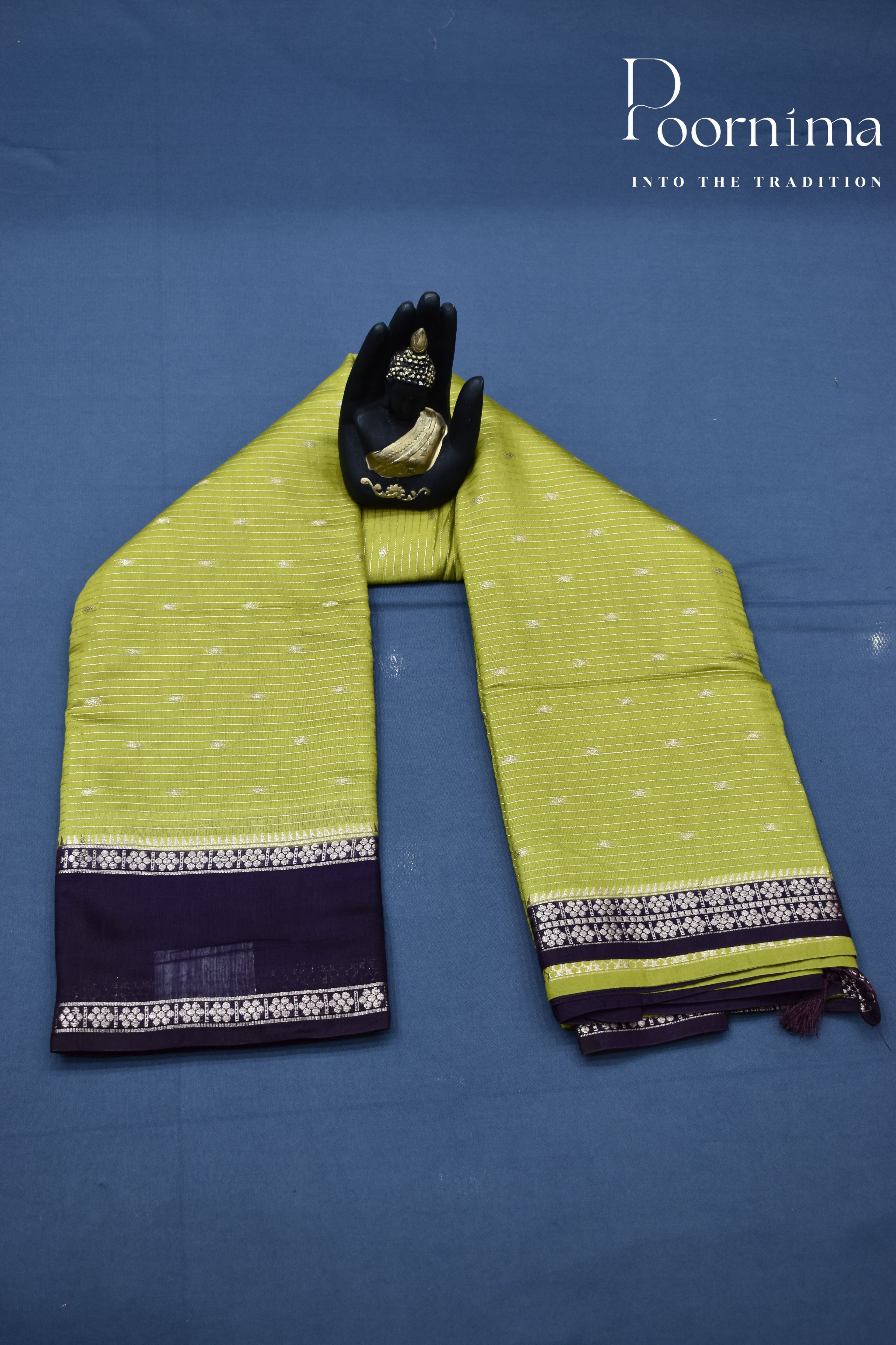 MEHANDI GREEN- CHNADERI SILK SAREE