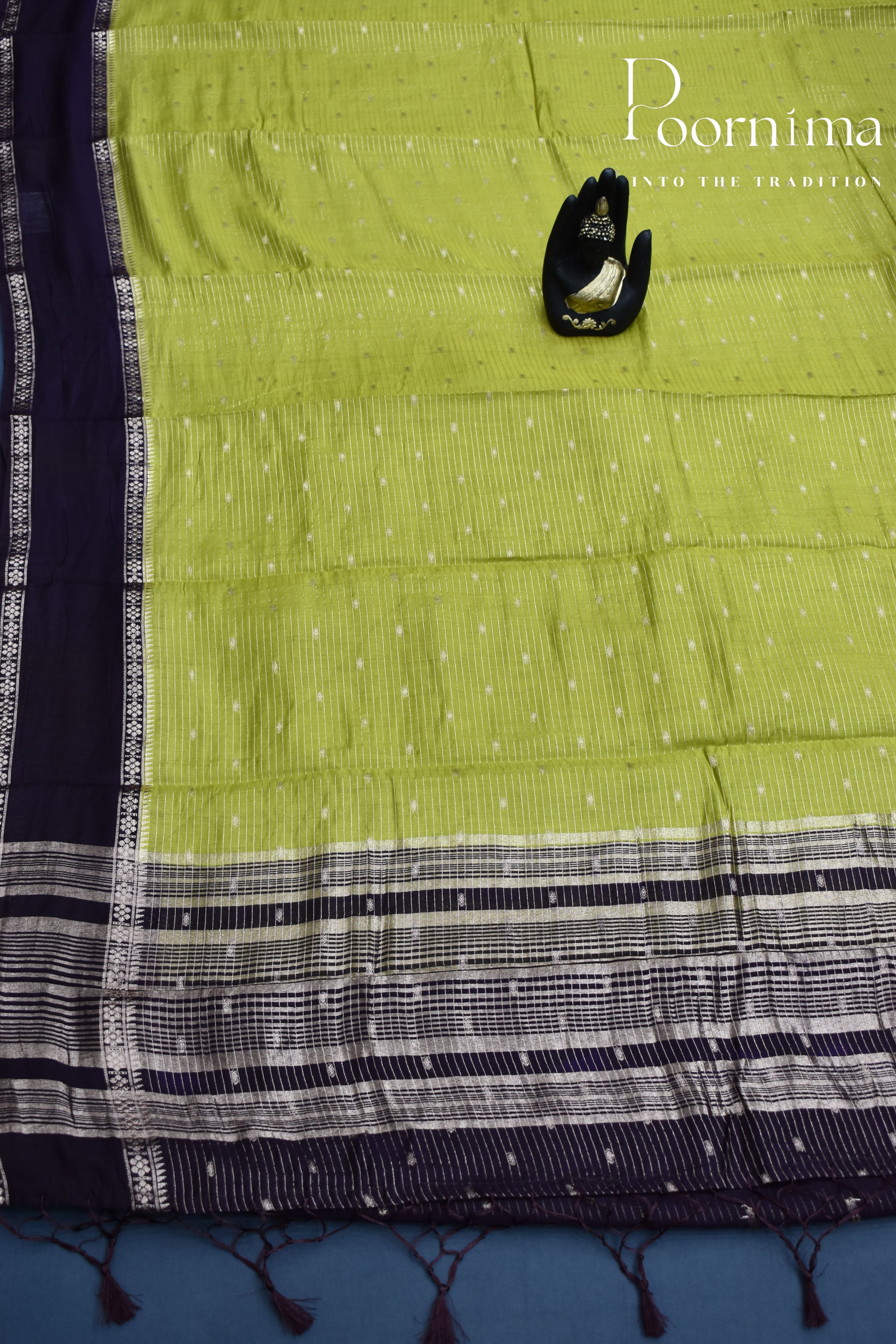 MEHANDI GREEN- CHNADERI SILK SAREE